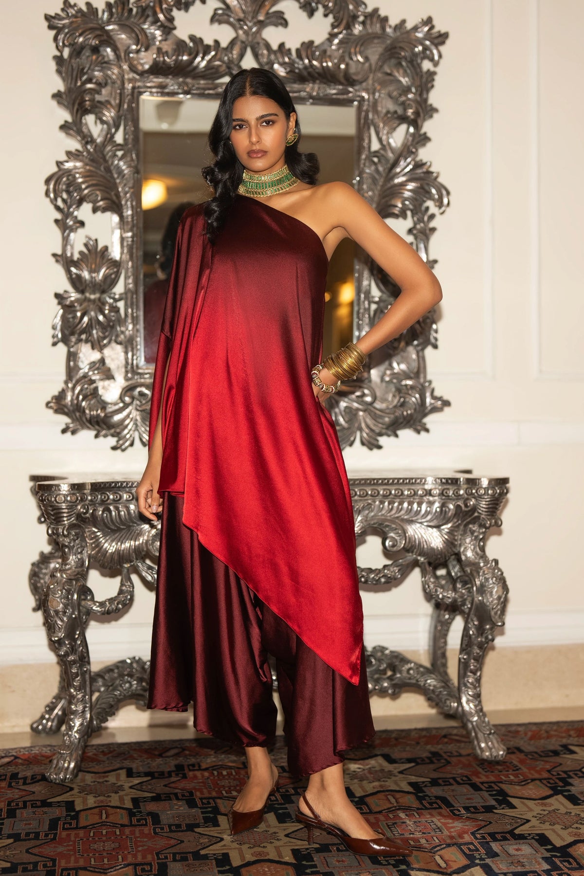 One Shoulder Top & Culotte Pants