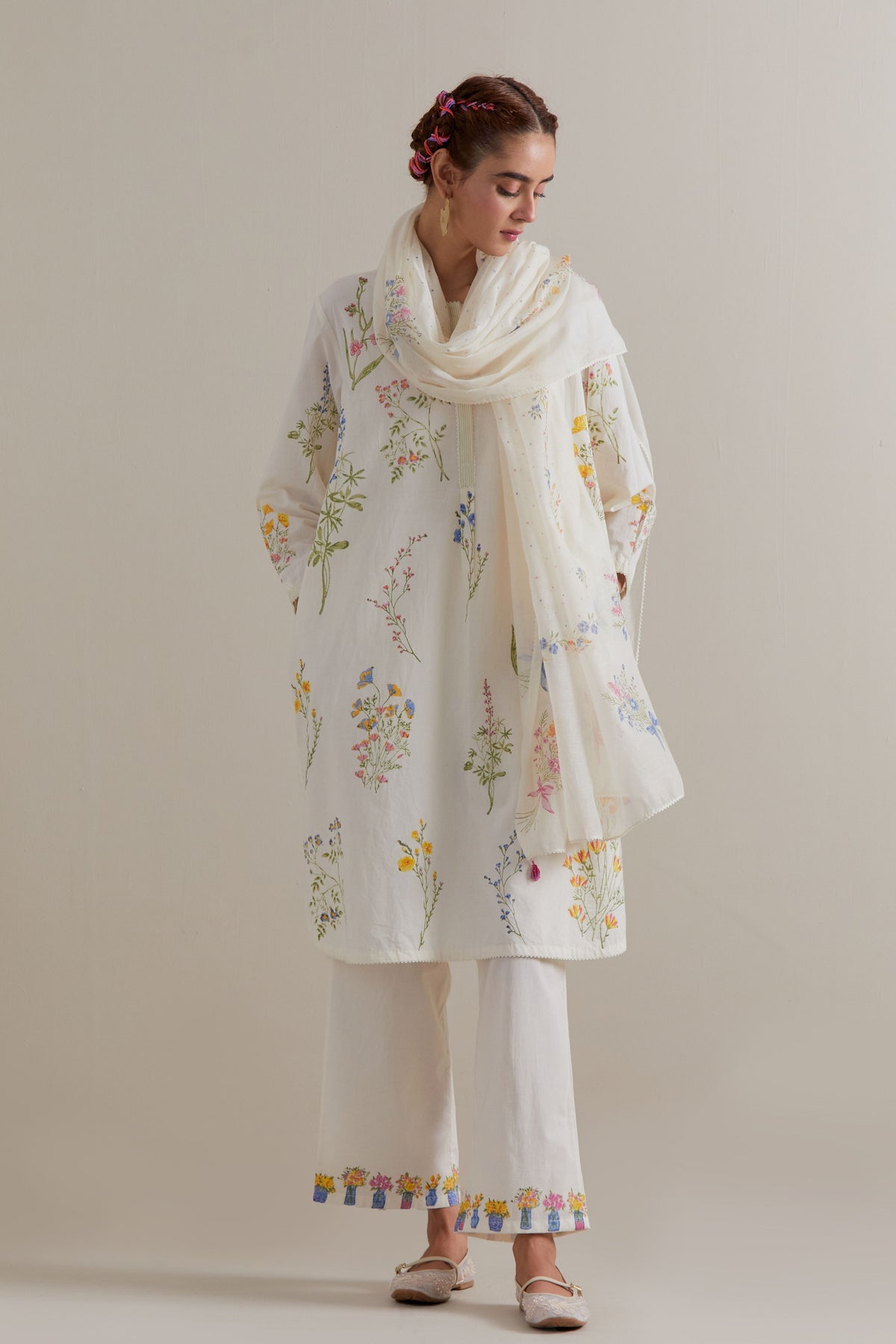 Multicolour Straight Short Set