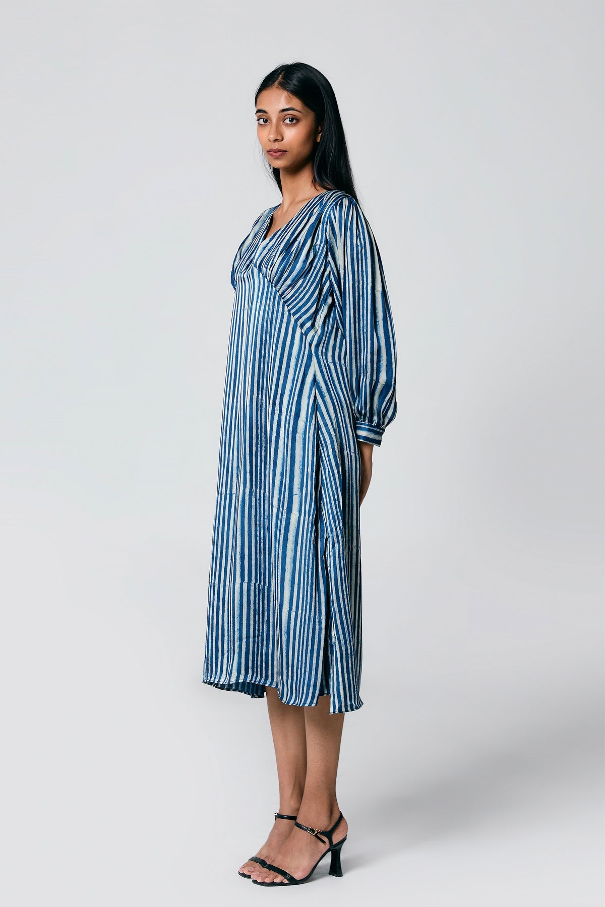 V Neck Mid- Length Dress