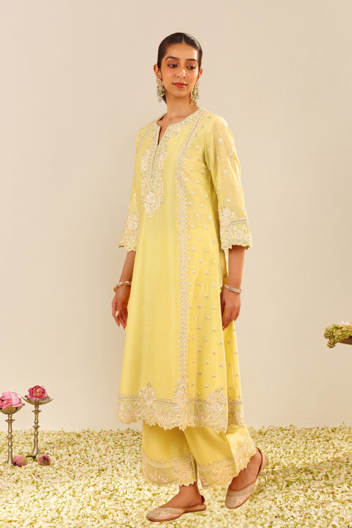 Sumaiya Yellow Kurta With Palazzo