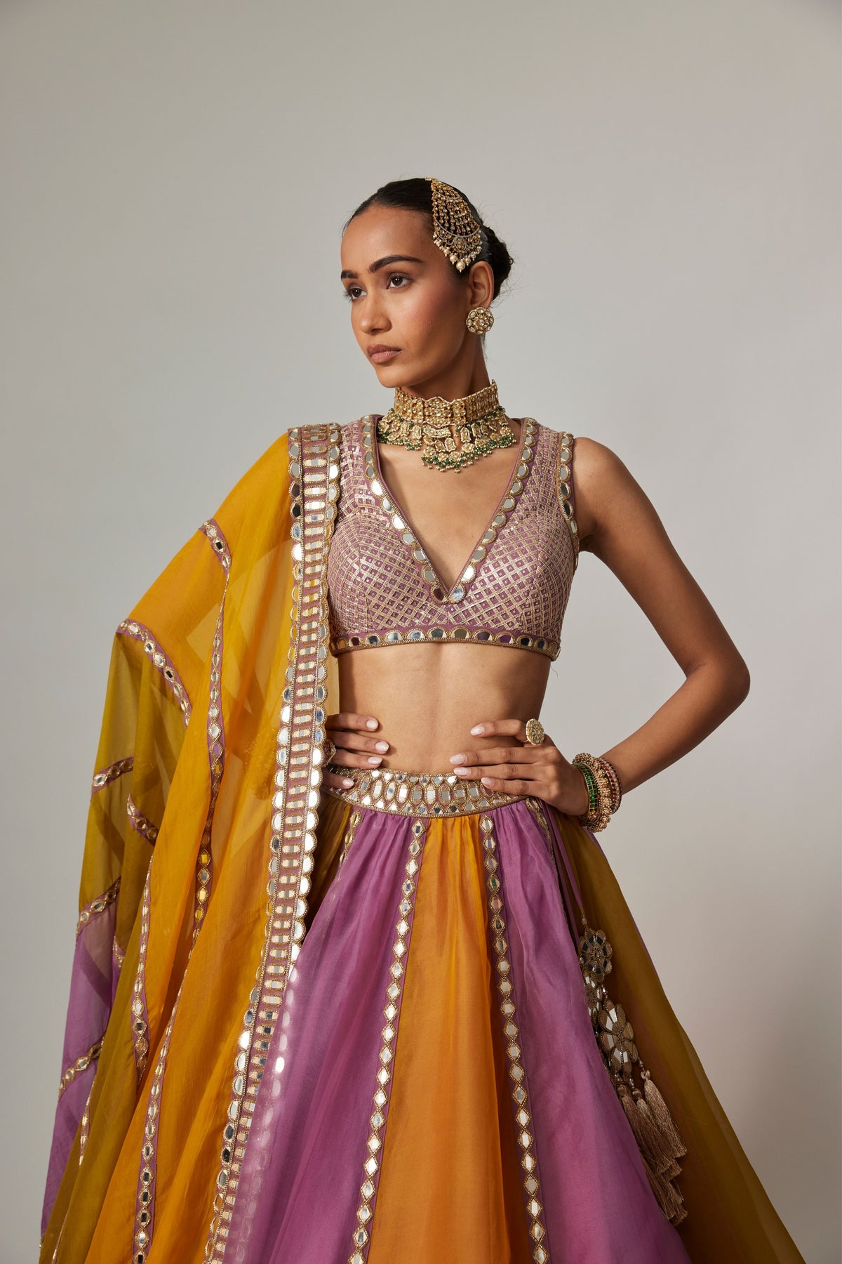 Mustard Multicolor Lehenga Set