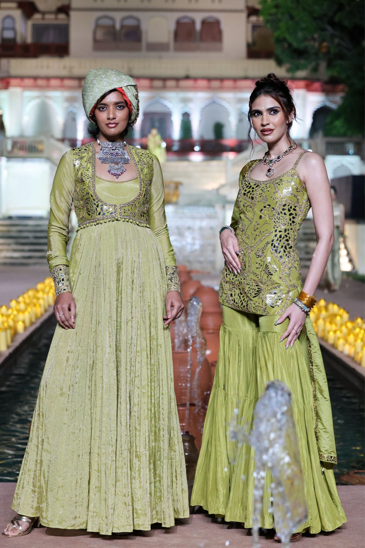Dry Heena Green Anarkali Set
