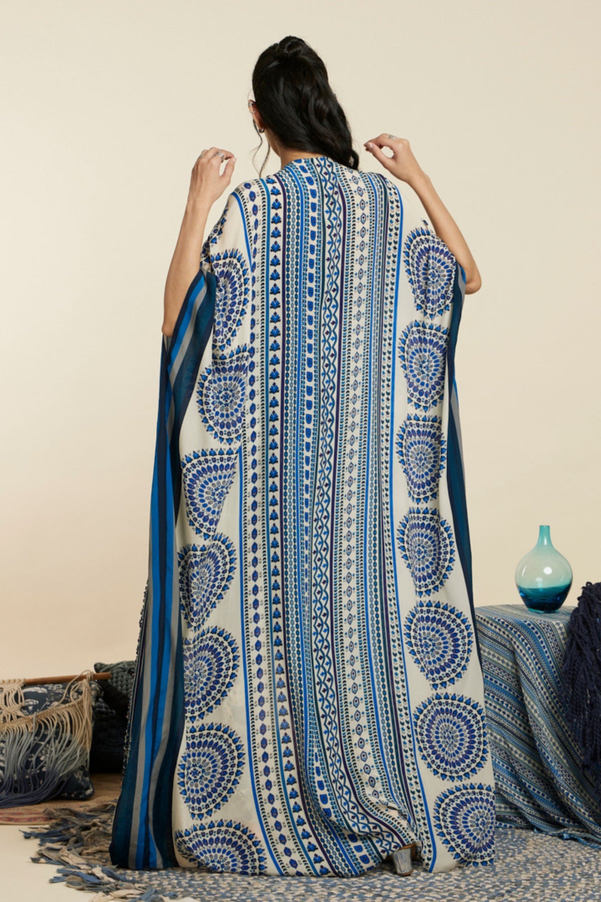 Blue Big Butta Kaftan Set