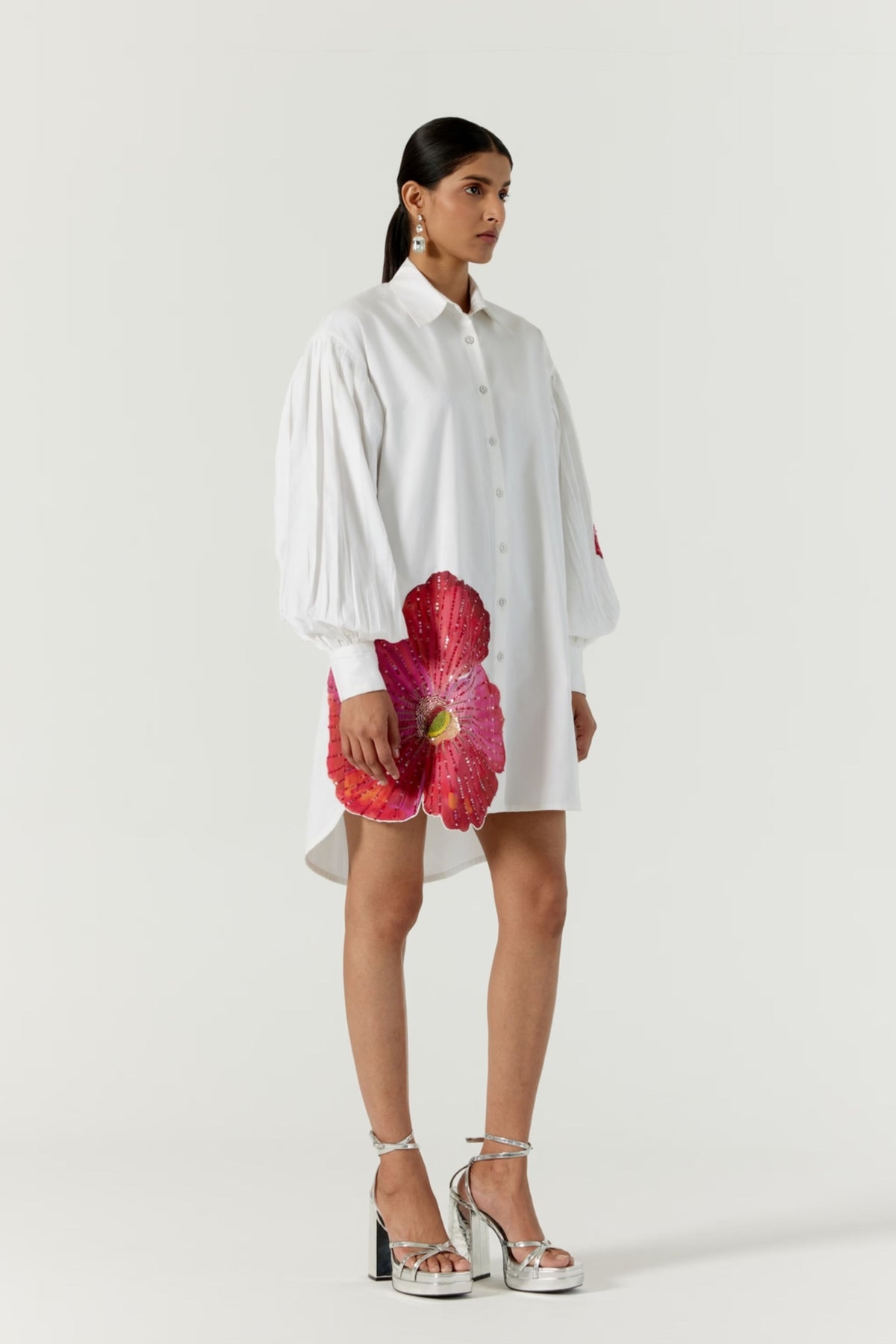 Pansy White Shirt Dress