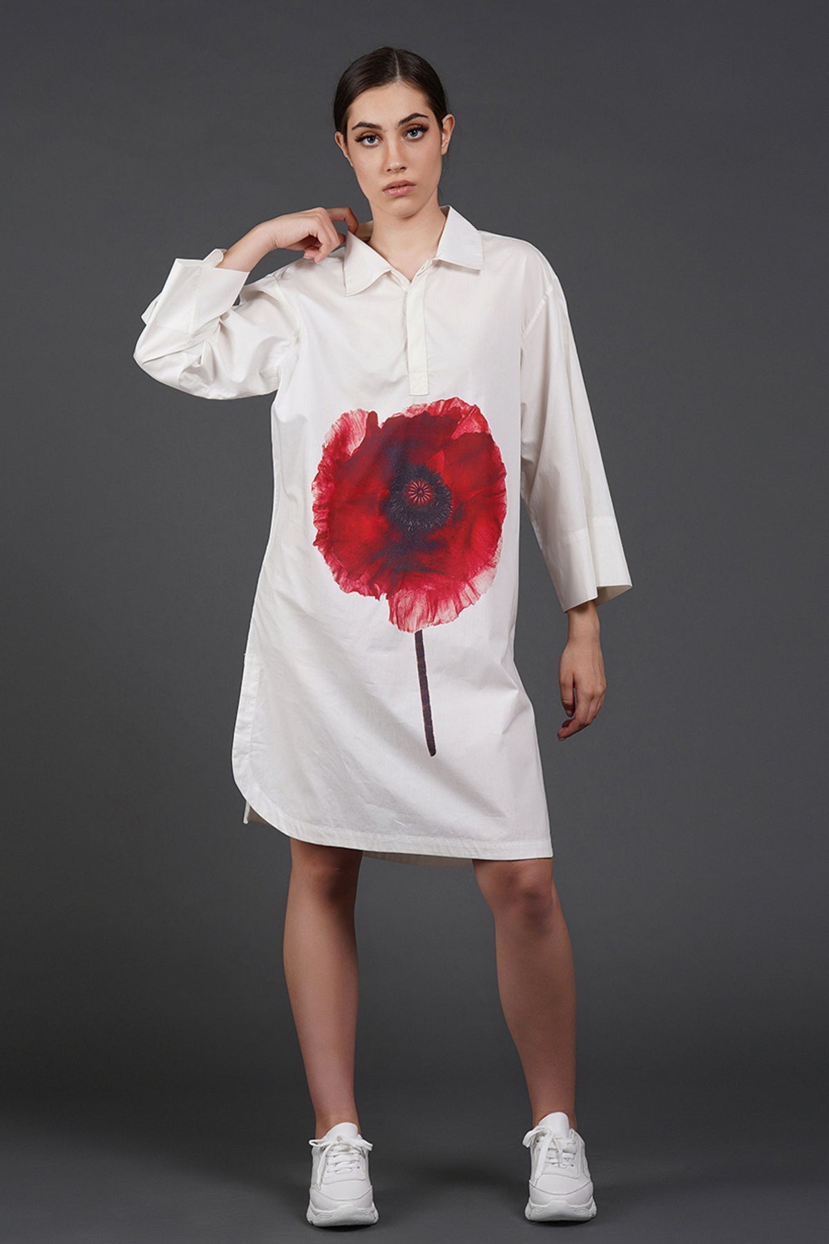 Offwhite Front Digtal Print Dress