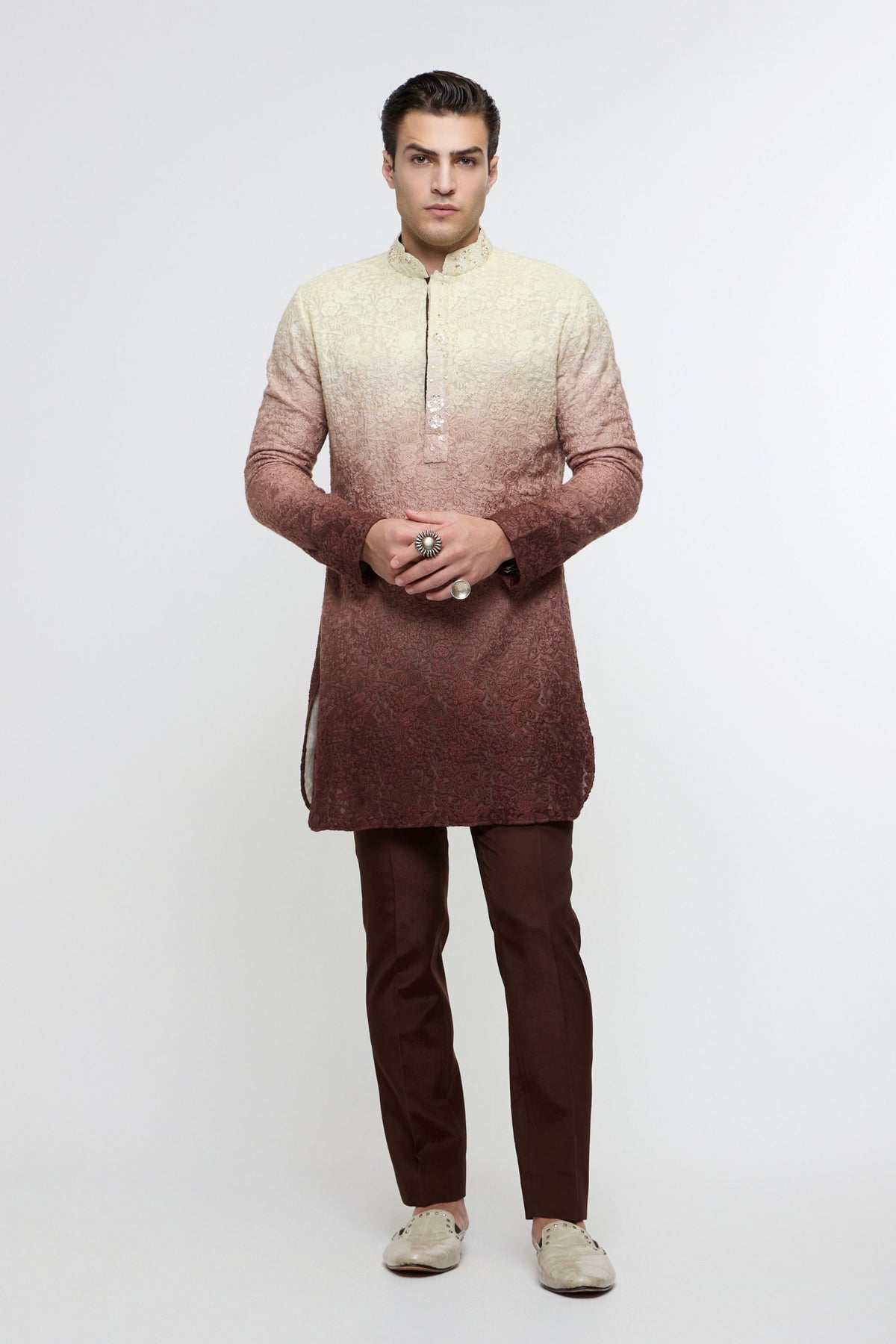 Mocha Elan Kurta Set