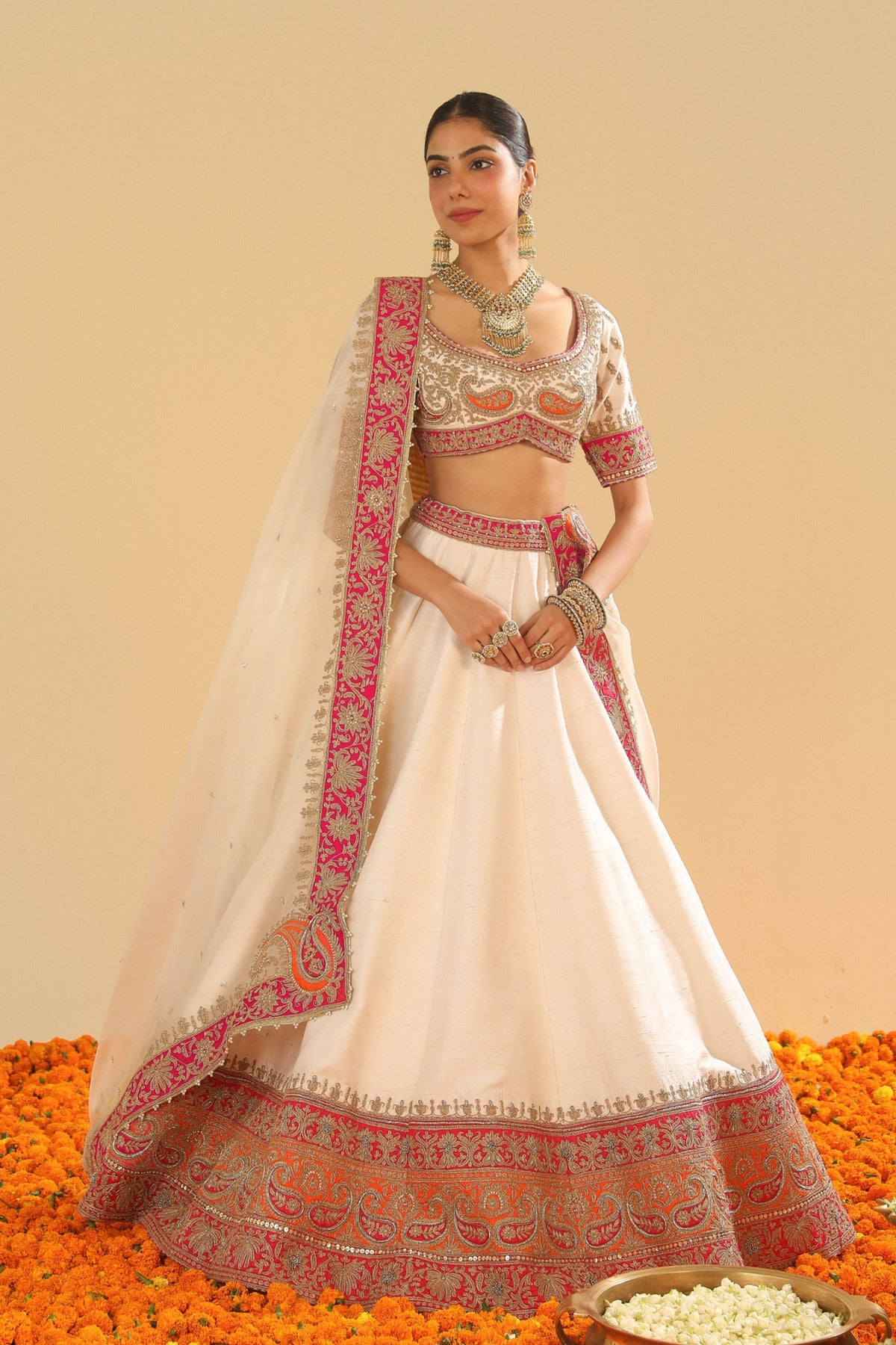 Daisy Ivory Lehenga Set