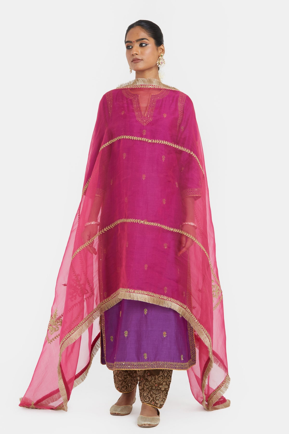 Chanderi Straight Kurta Set