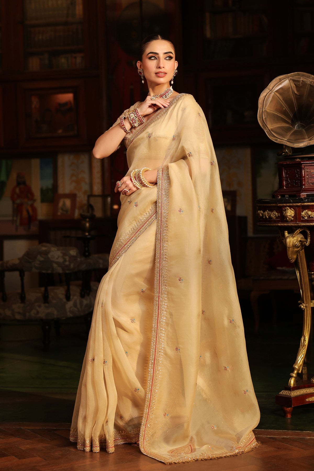 Ahista Ivory Saree Set