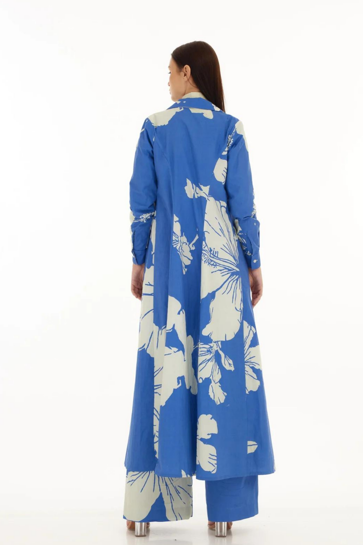 Blue And White Floral Cape