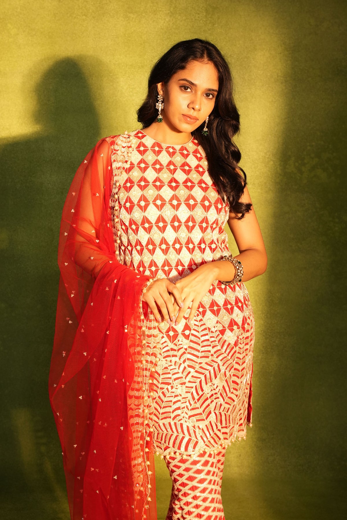 Red Kurta Set