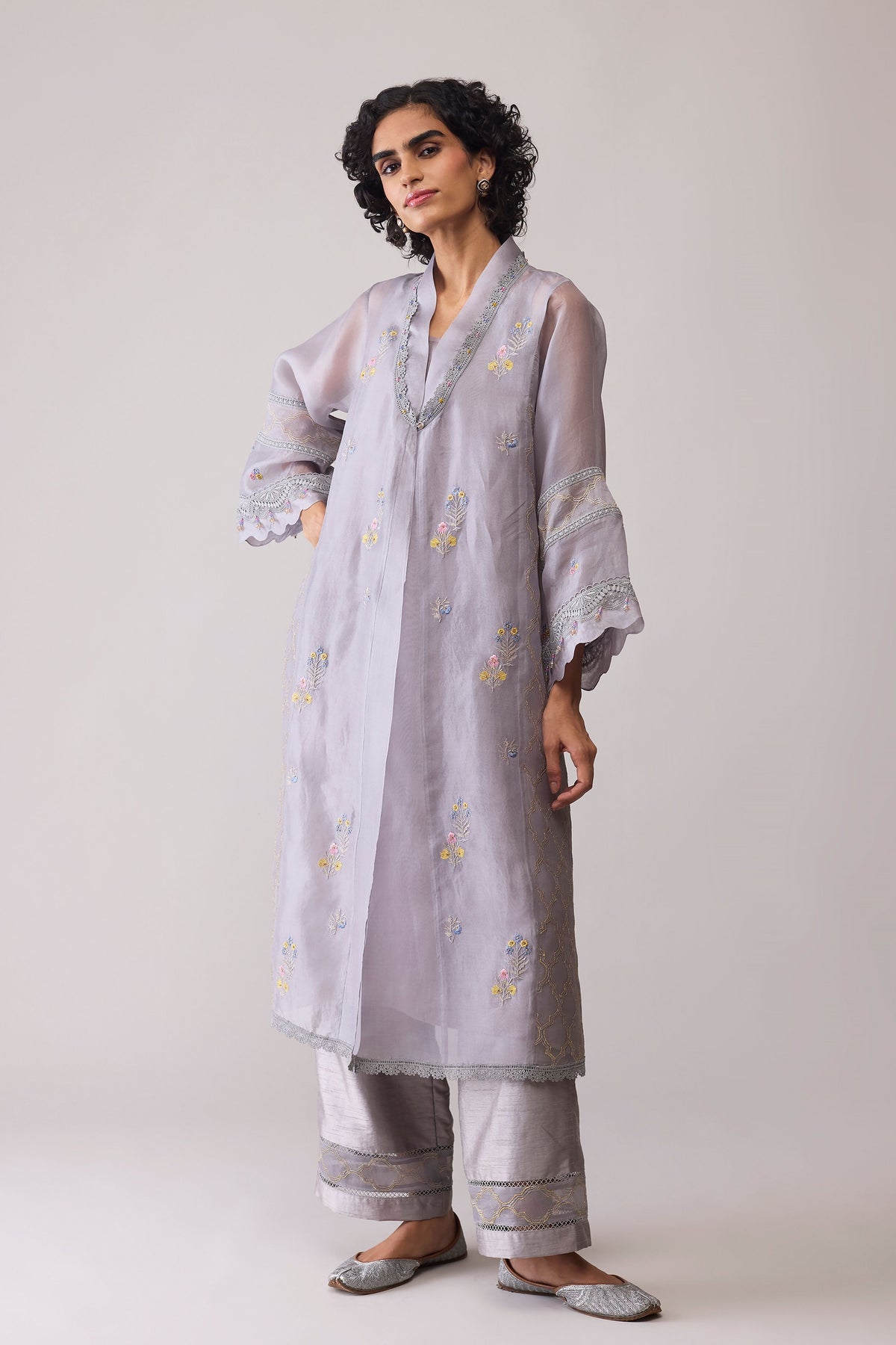 Ambreen Grey Tunic Set