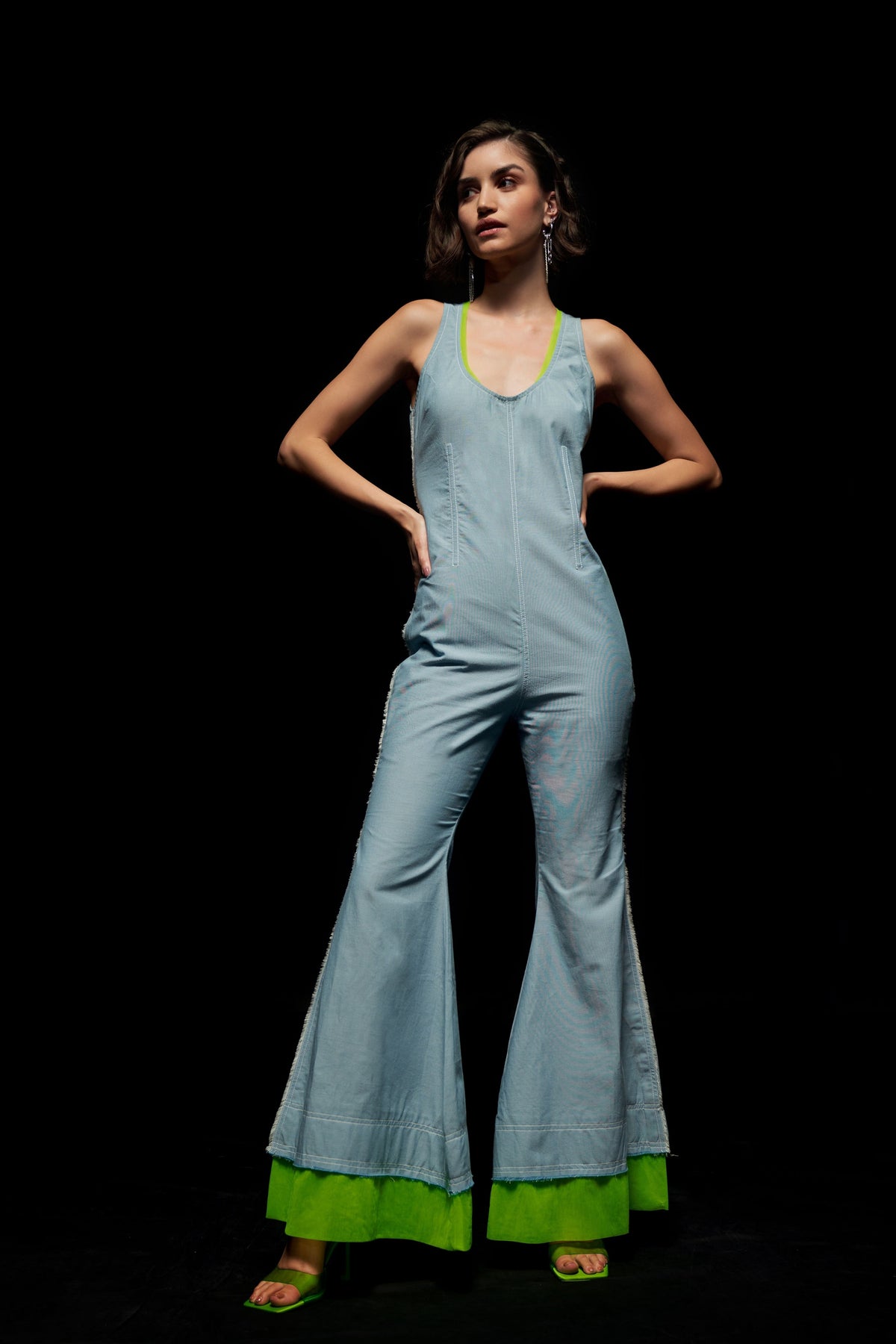 Denim Fitted Jumpsuit