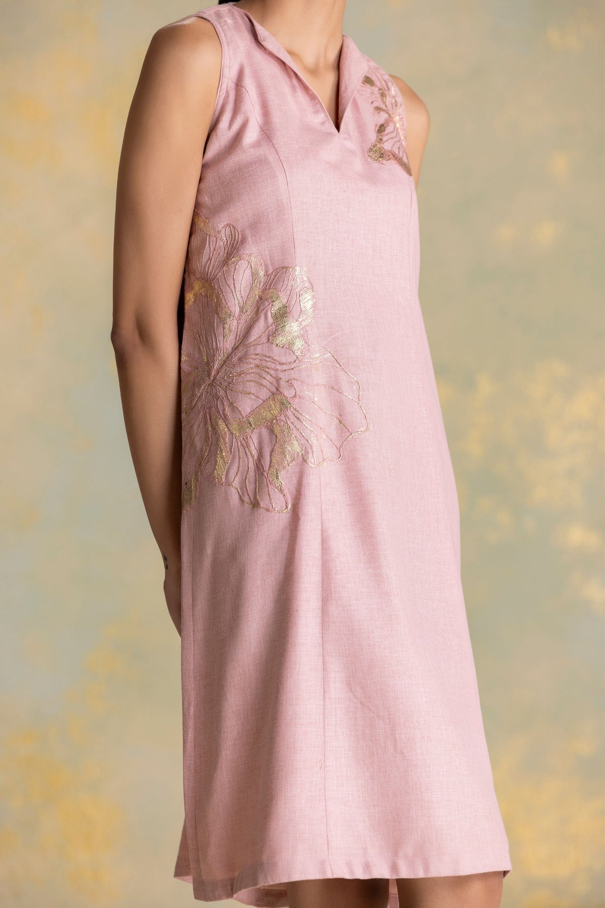 Golden Grace Blush Daisy Dress