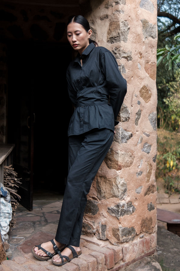 The Terra Tribe - Black Sandra Straight Pants - Elahe