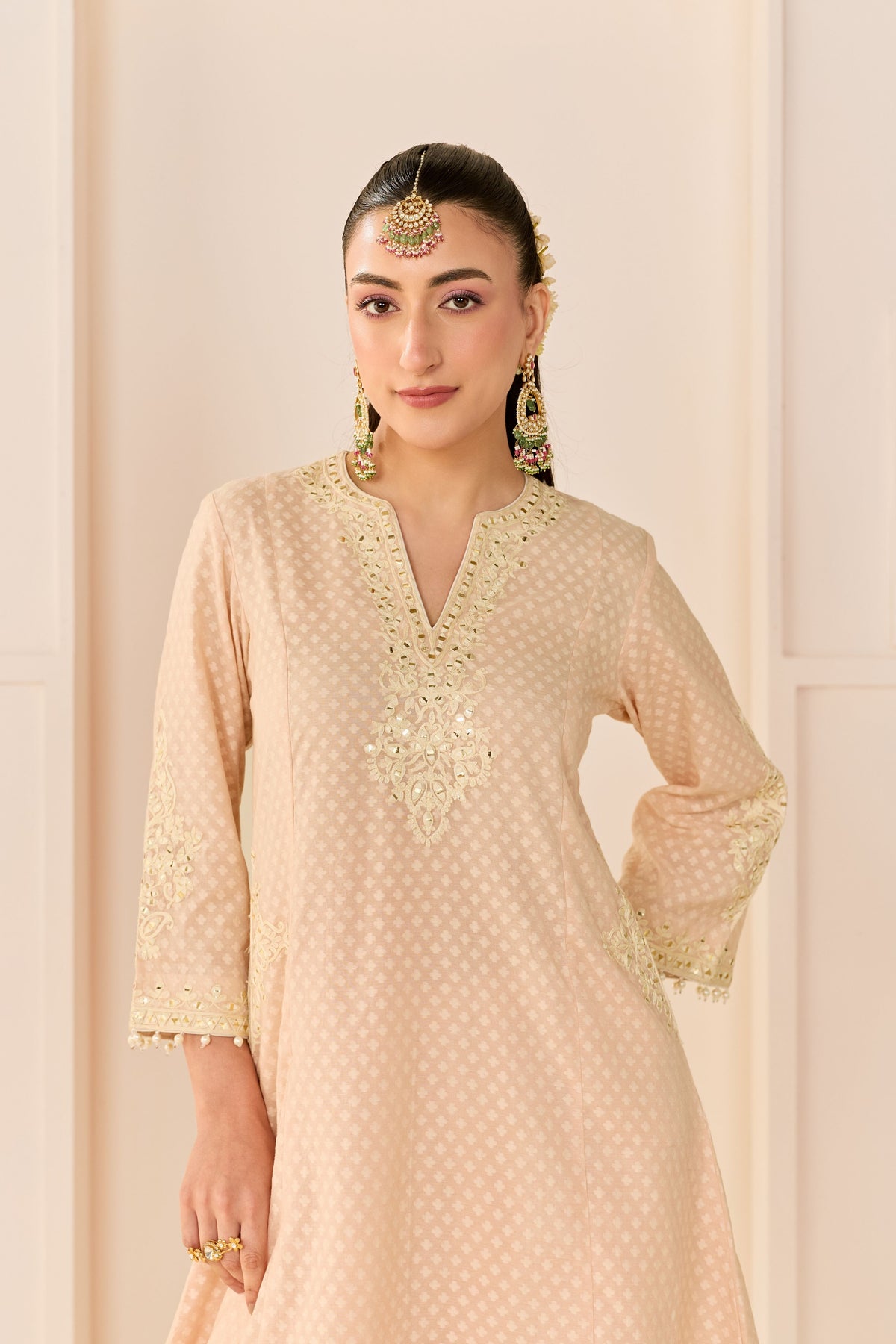 Reem Carnation Pink Short Choga Set