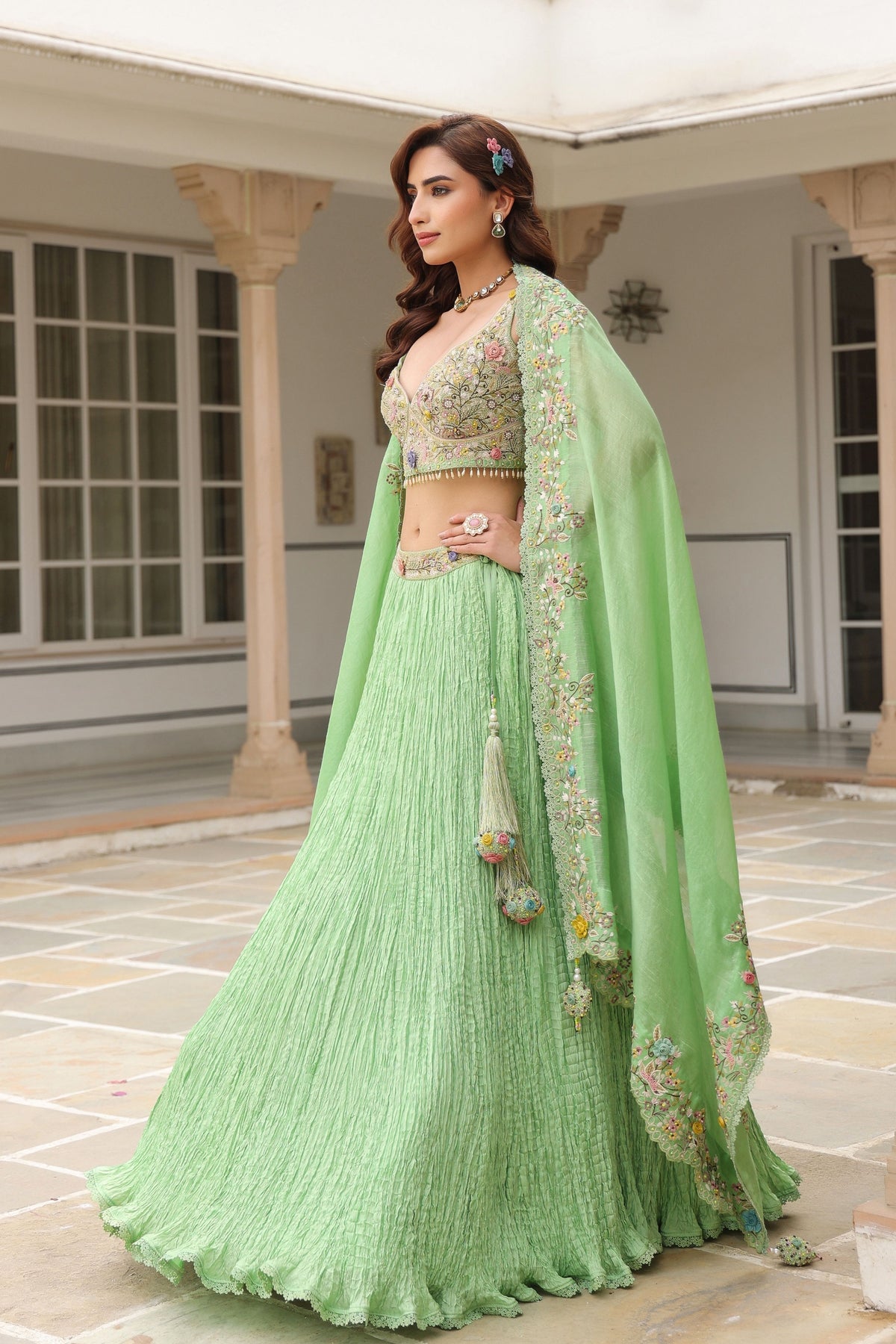 Gulzar Green Lehenga Set
