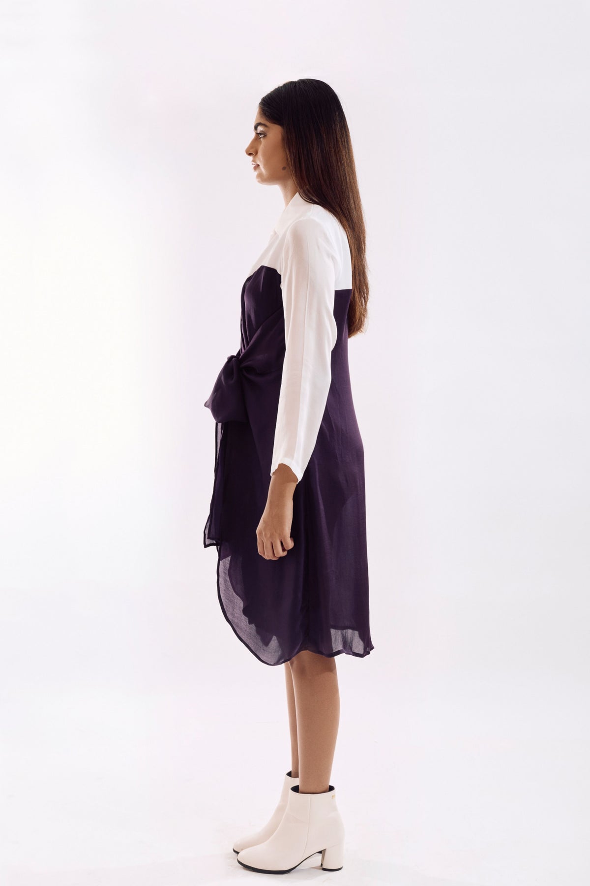 Purple Half Tie Dress