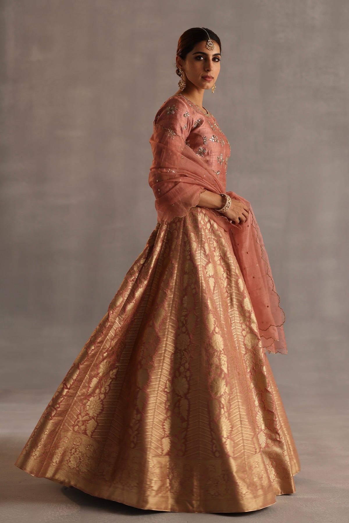 Malhar Peach Lehenga