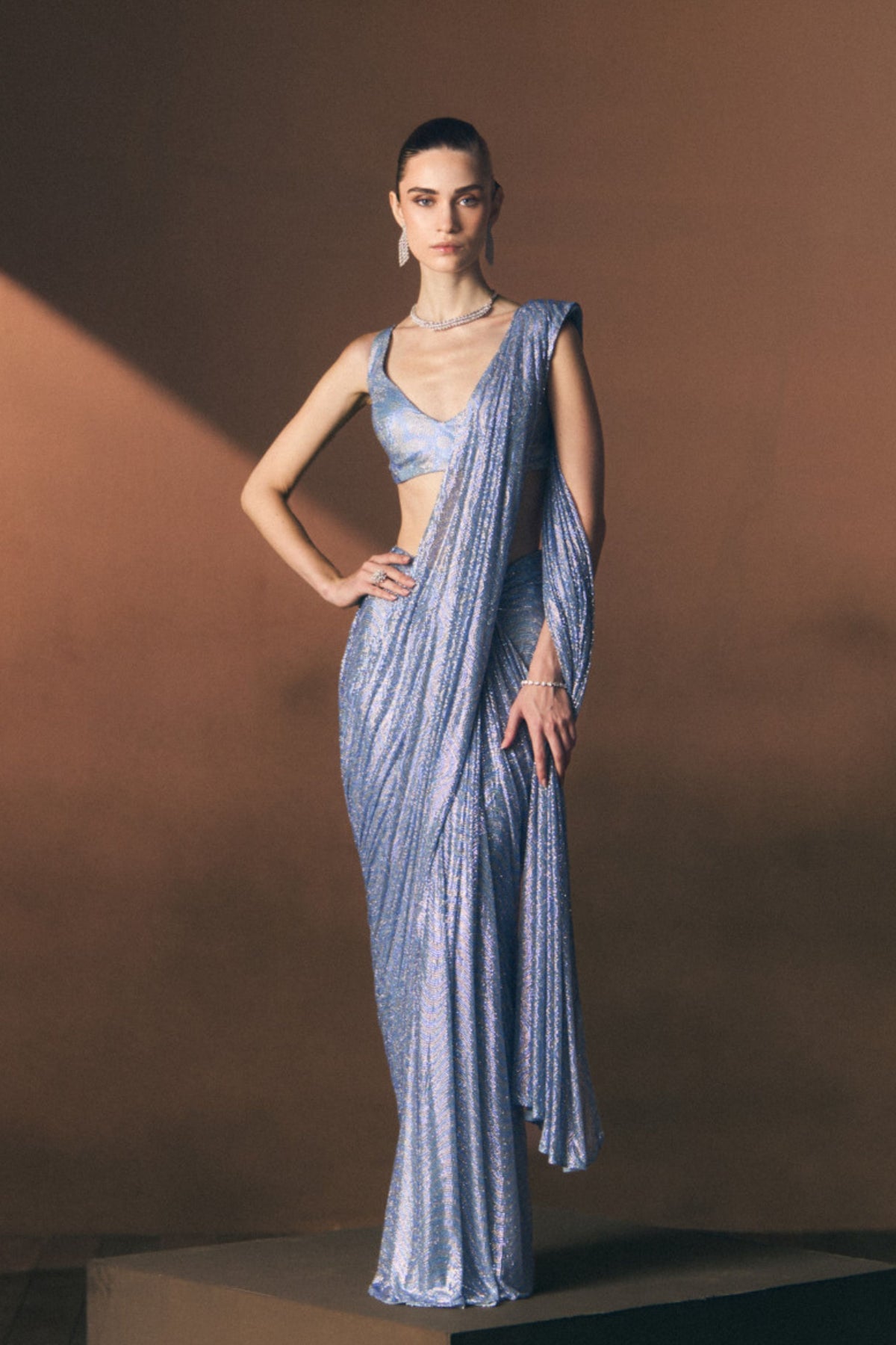 Glacier Drape Saree Set