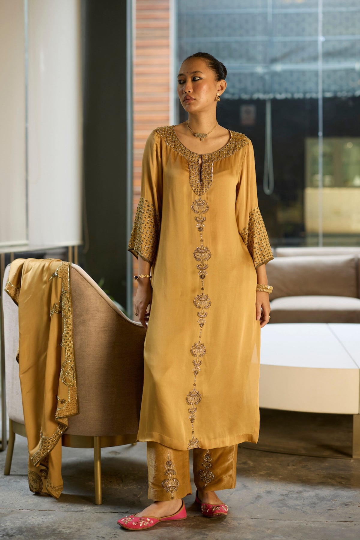 Mustard Prana Kurta Set