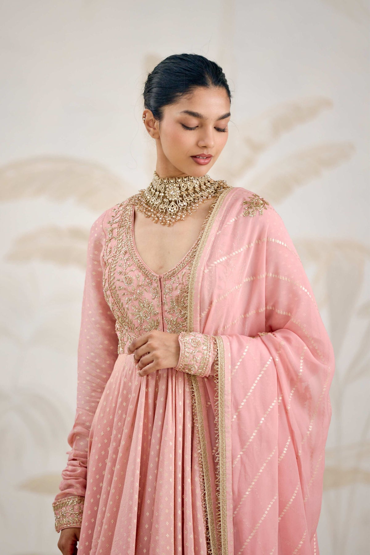 Old Rose Pink Anarkali Set