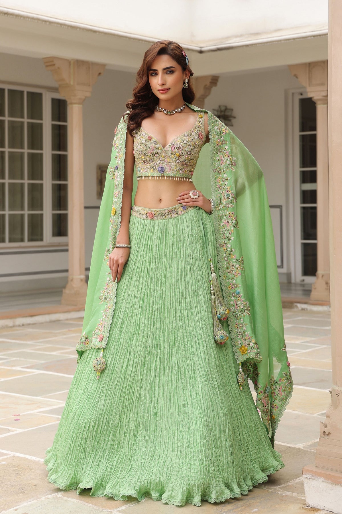 Gulzar Green Lehenga Set