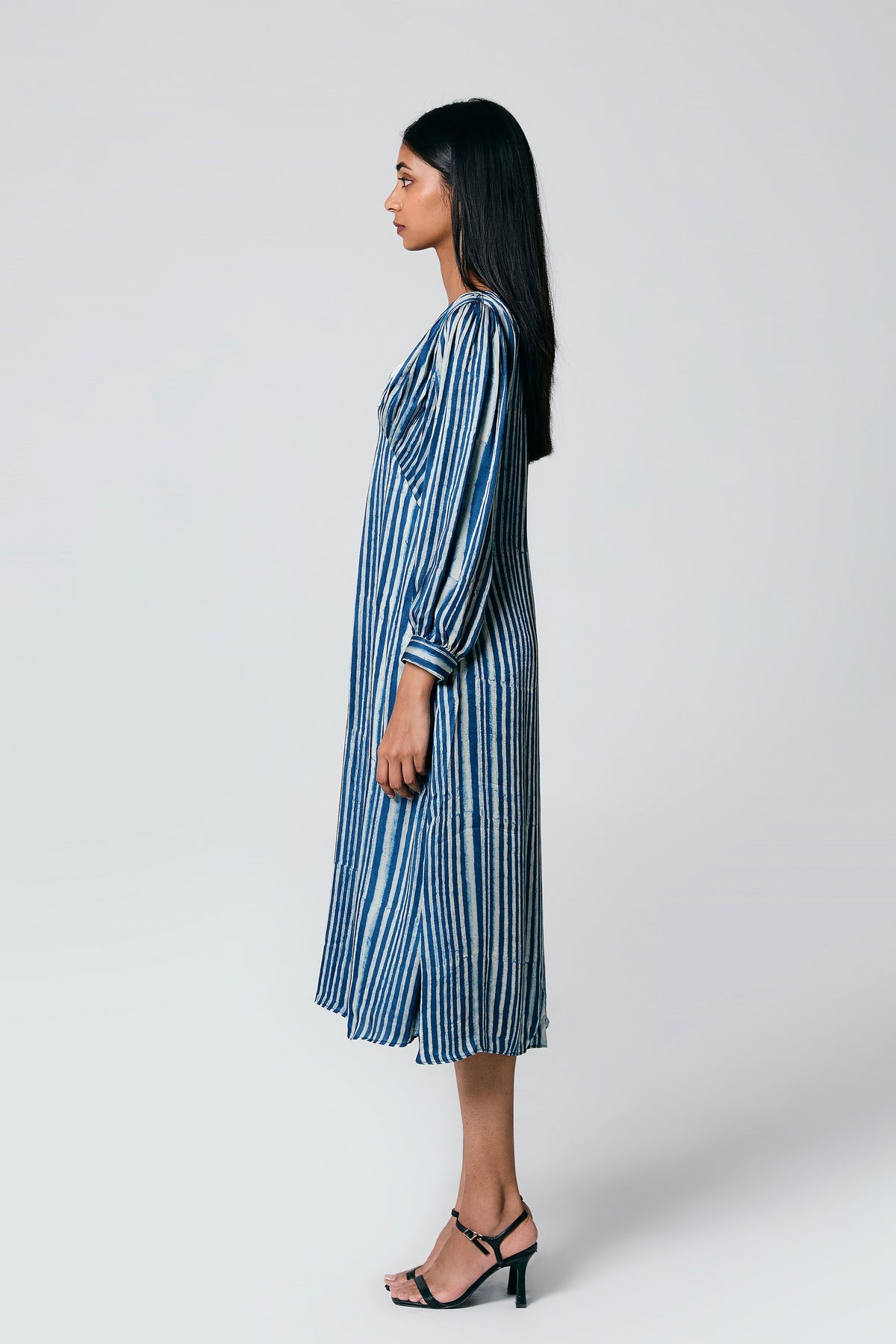 V Neck Mid- Length Dress