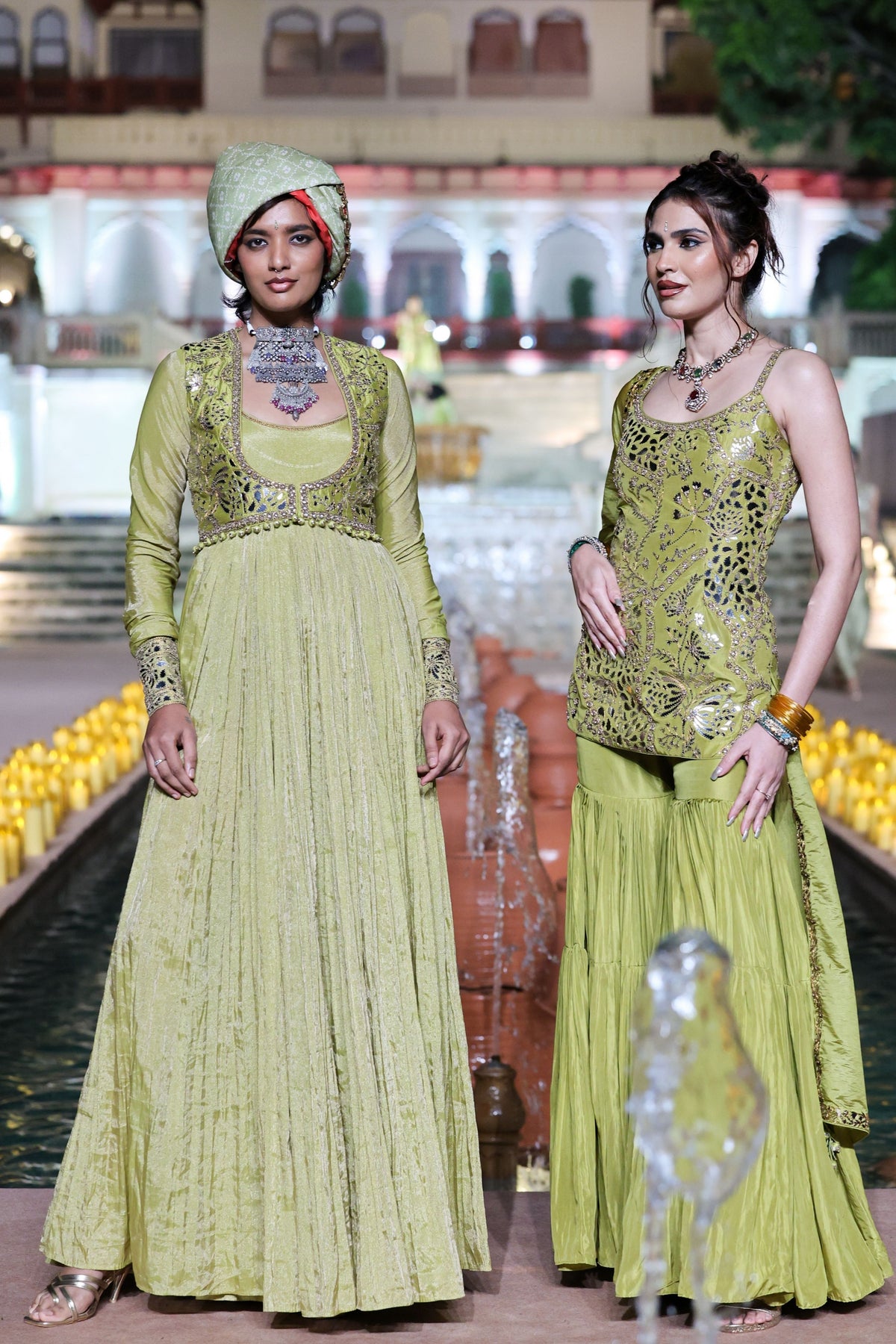 Dry Heena Green Anarkali Set