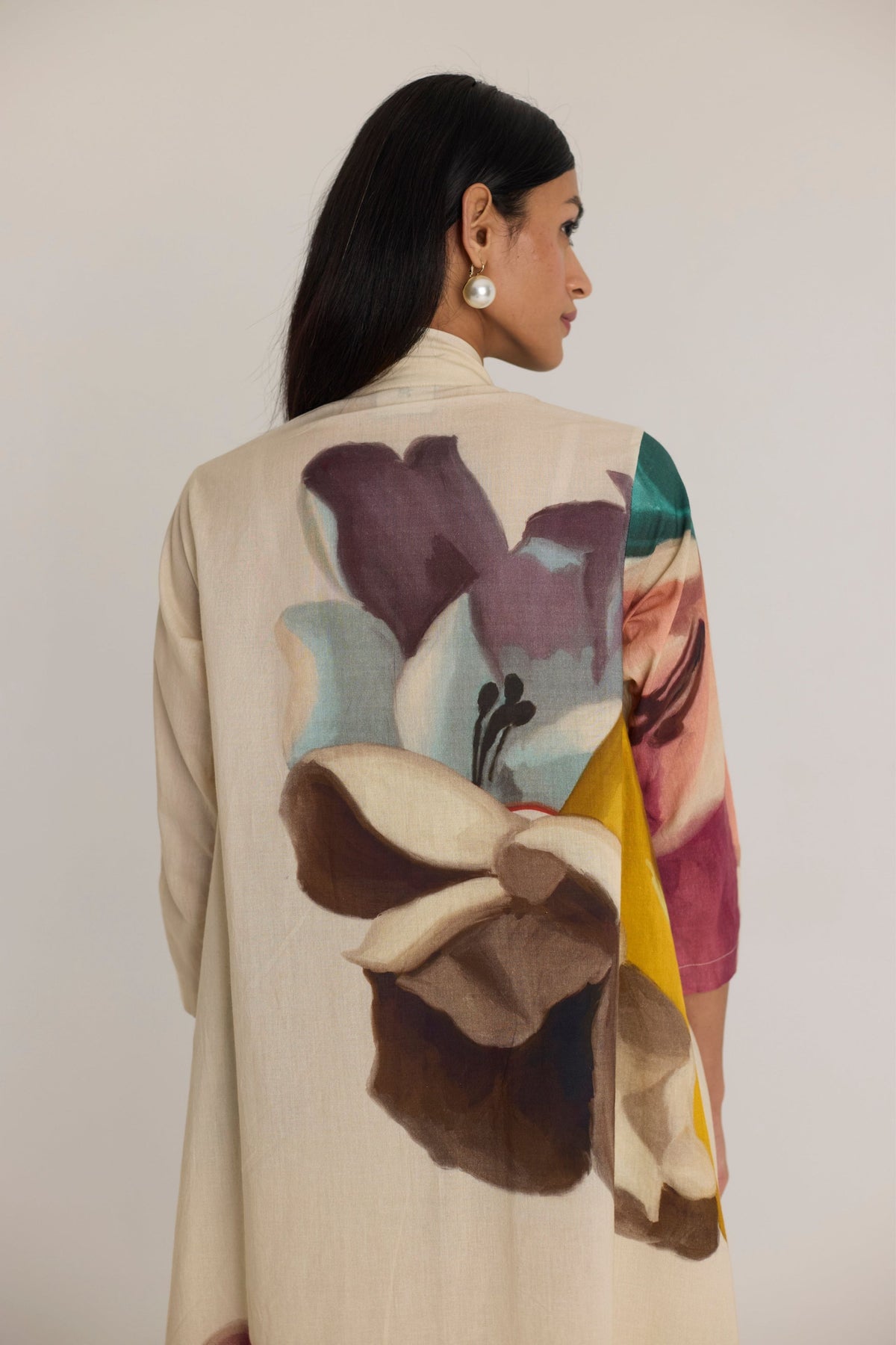 Lila Long V-neck Kurta