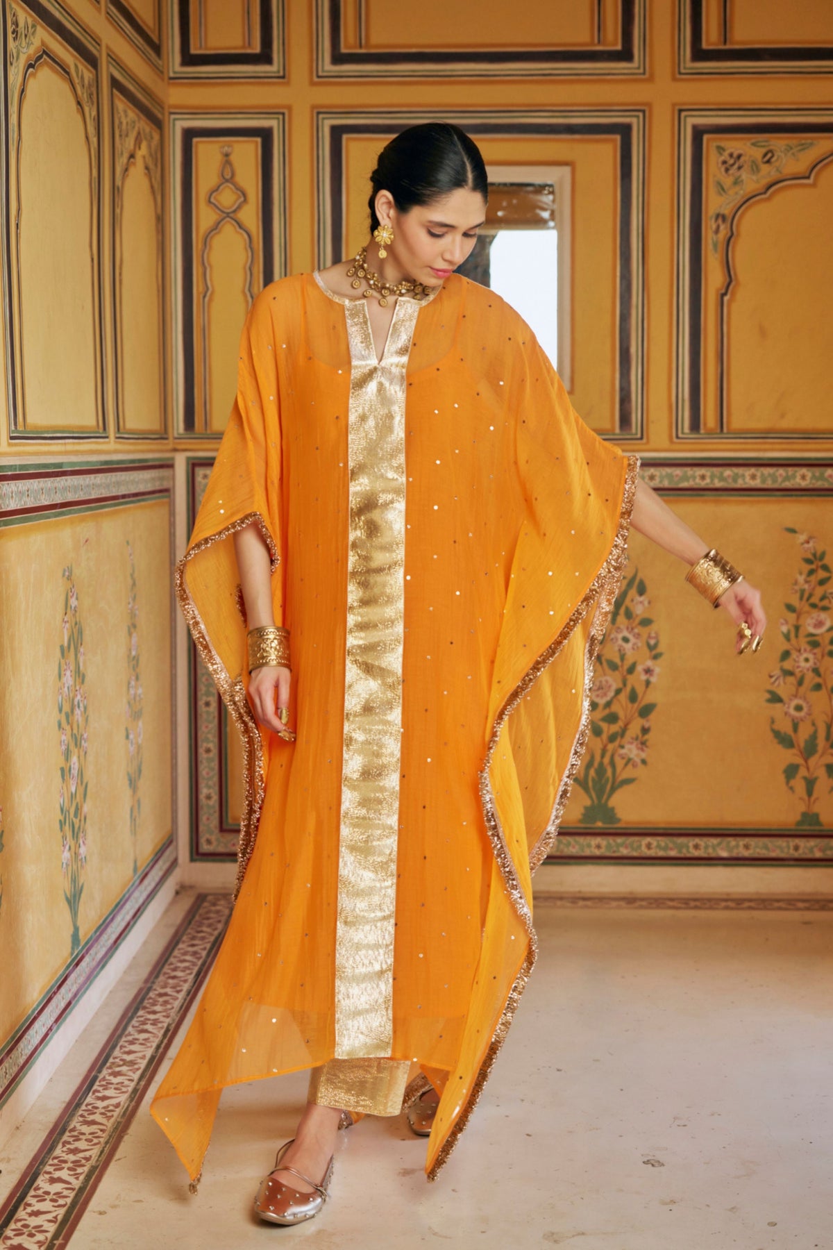 Saffron Kaftan Set