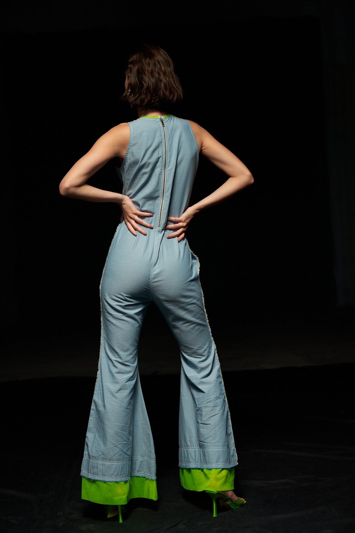 Denim Fitted Jumpsuit