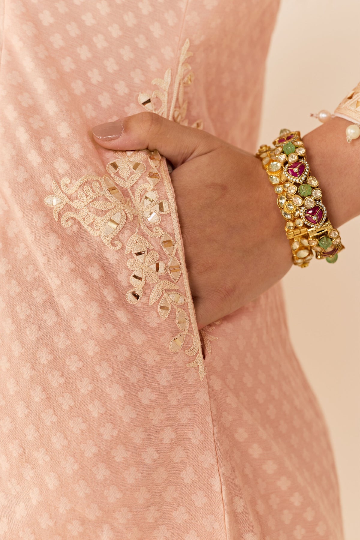 Reem Carnation Pink Short Choga Set