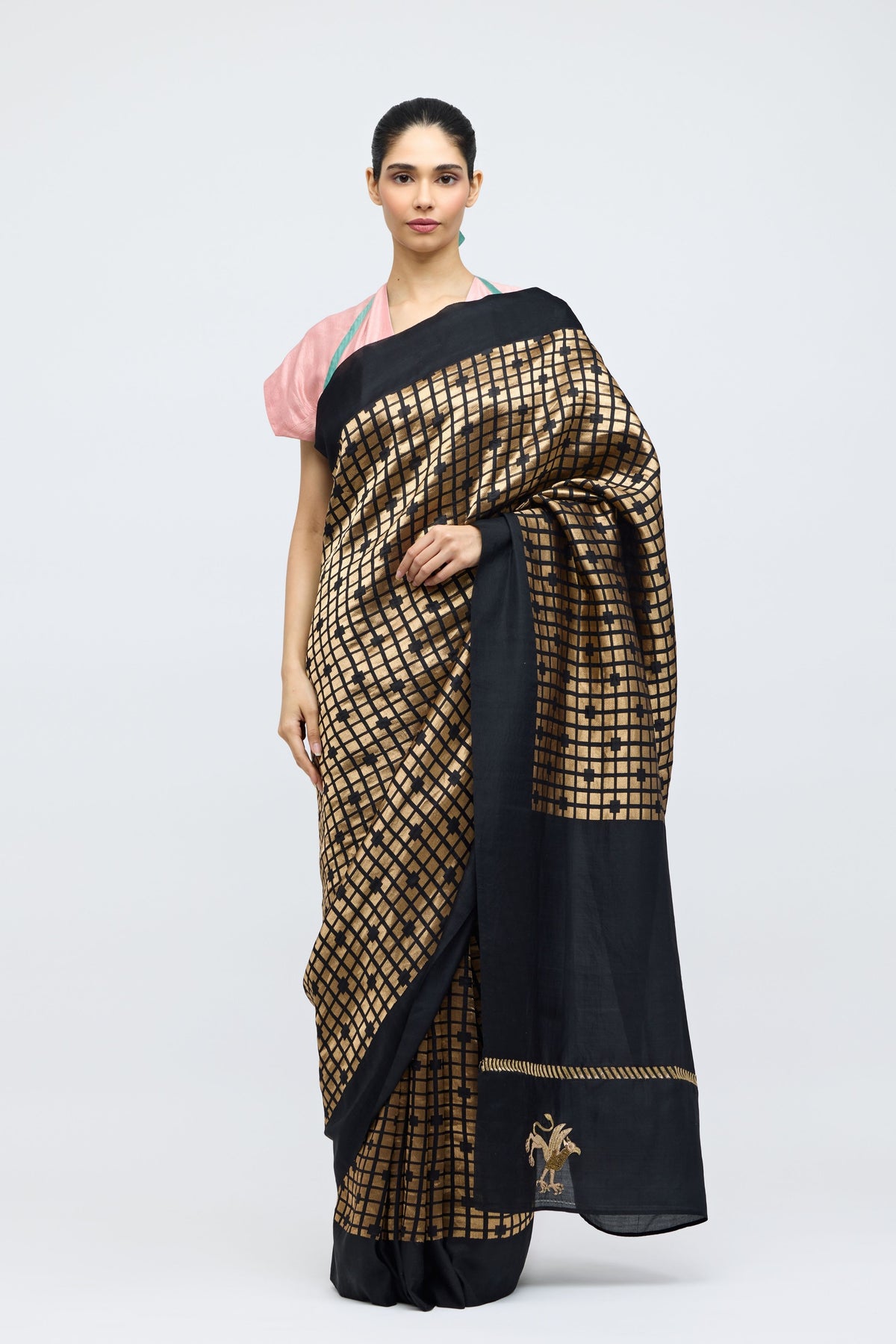 Sabina Black Brocade Silk Saree