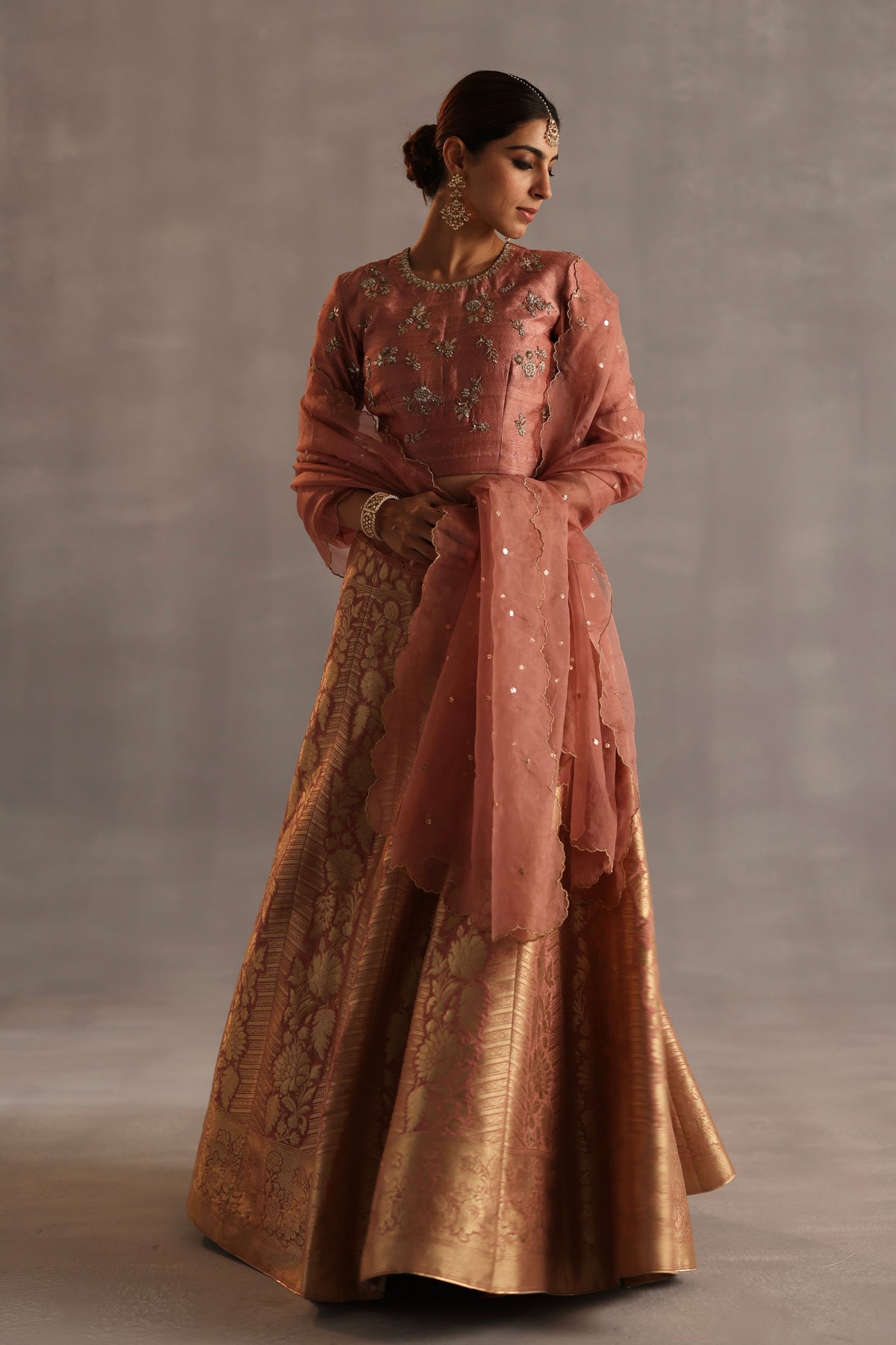Malhar Peach Lehenga