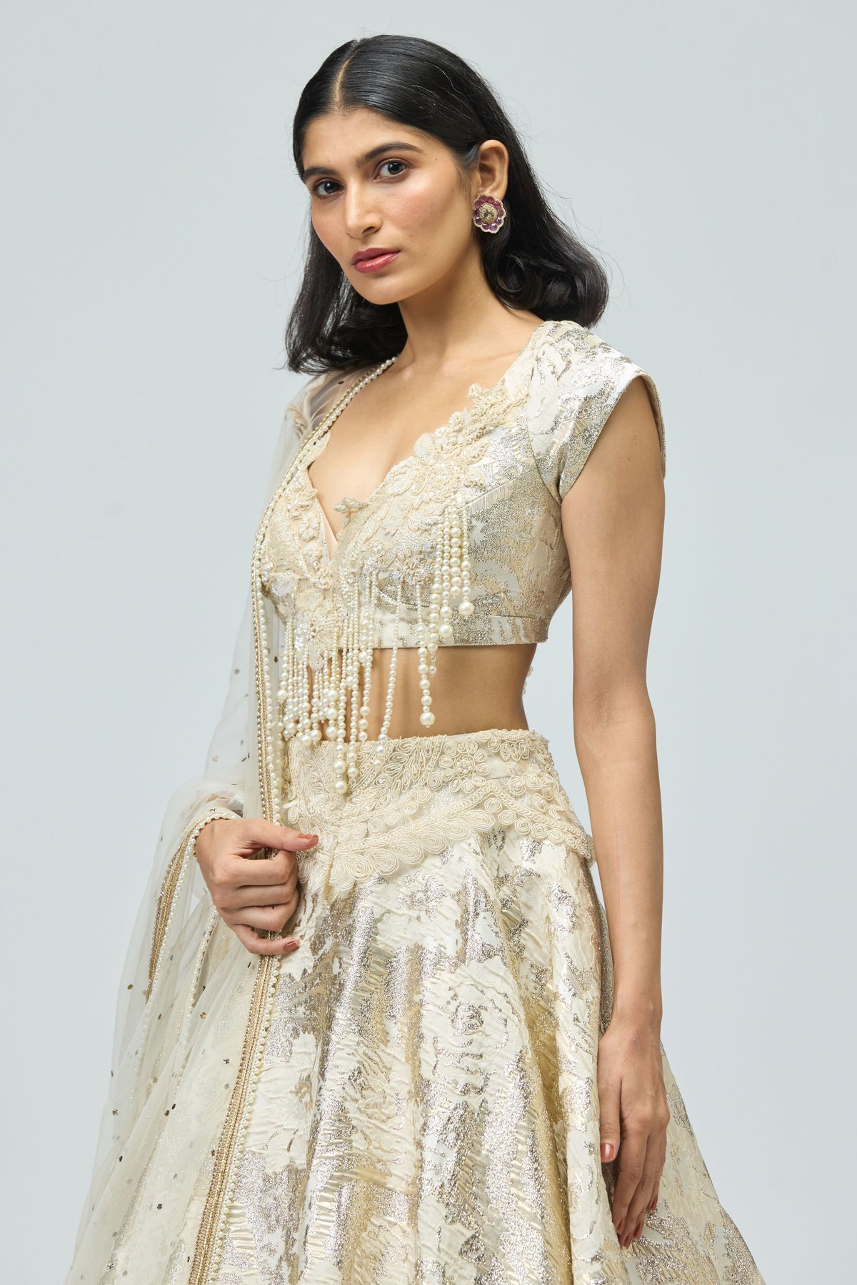 Pearl Embroidered Lehenga Set