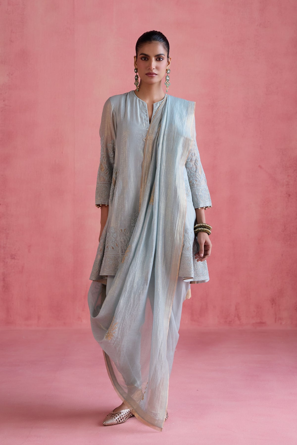 Fiza Blue Dhoti Set