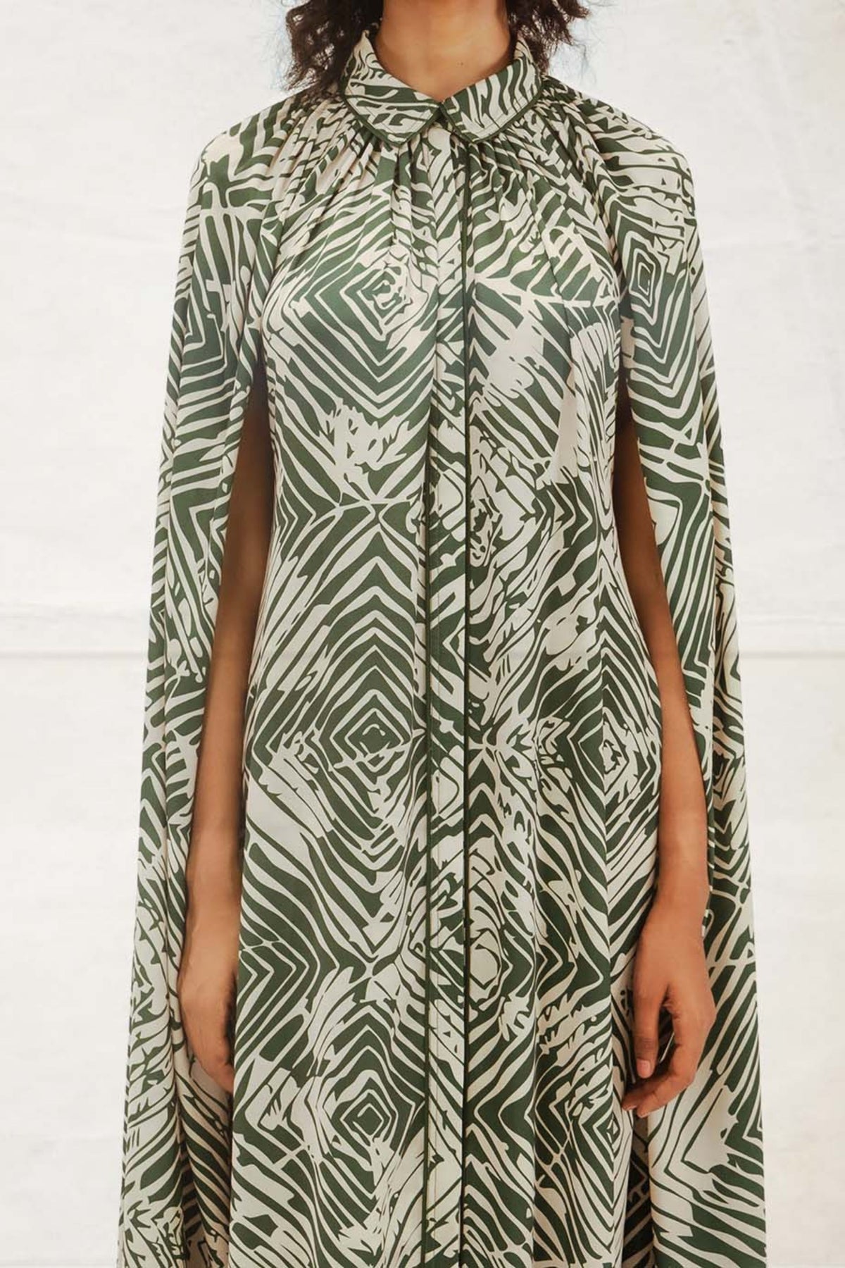 Florix Print Crepe Cape Dress