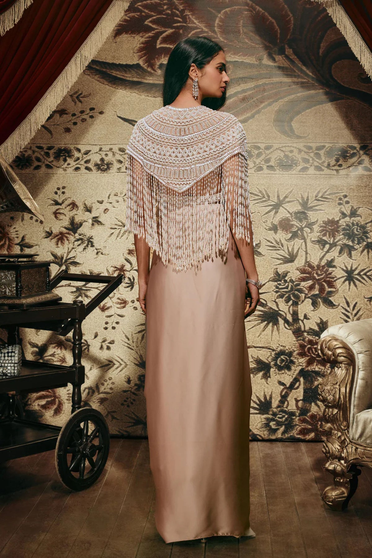Lucinda Beige Cape Set