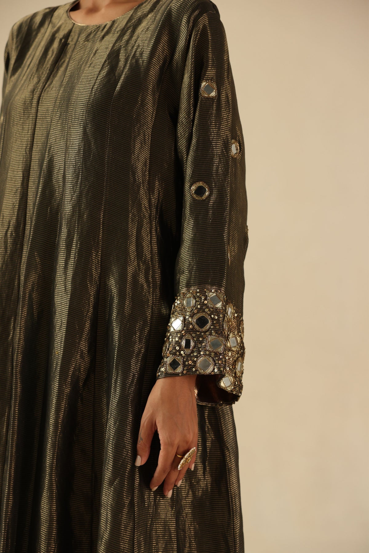 Olive Green Afsana Kalidar