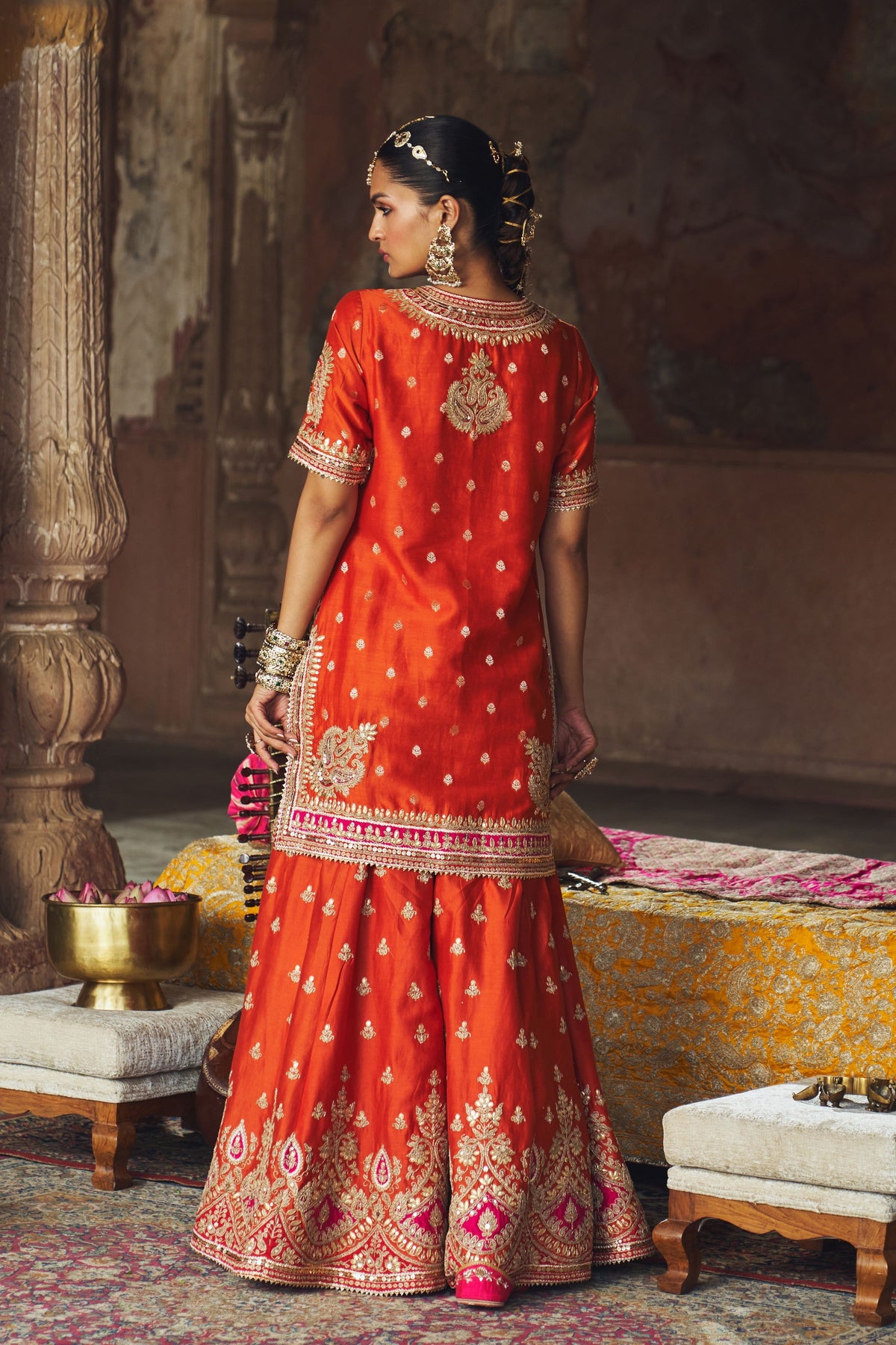Areesha Orange Sharara Set