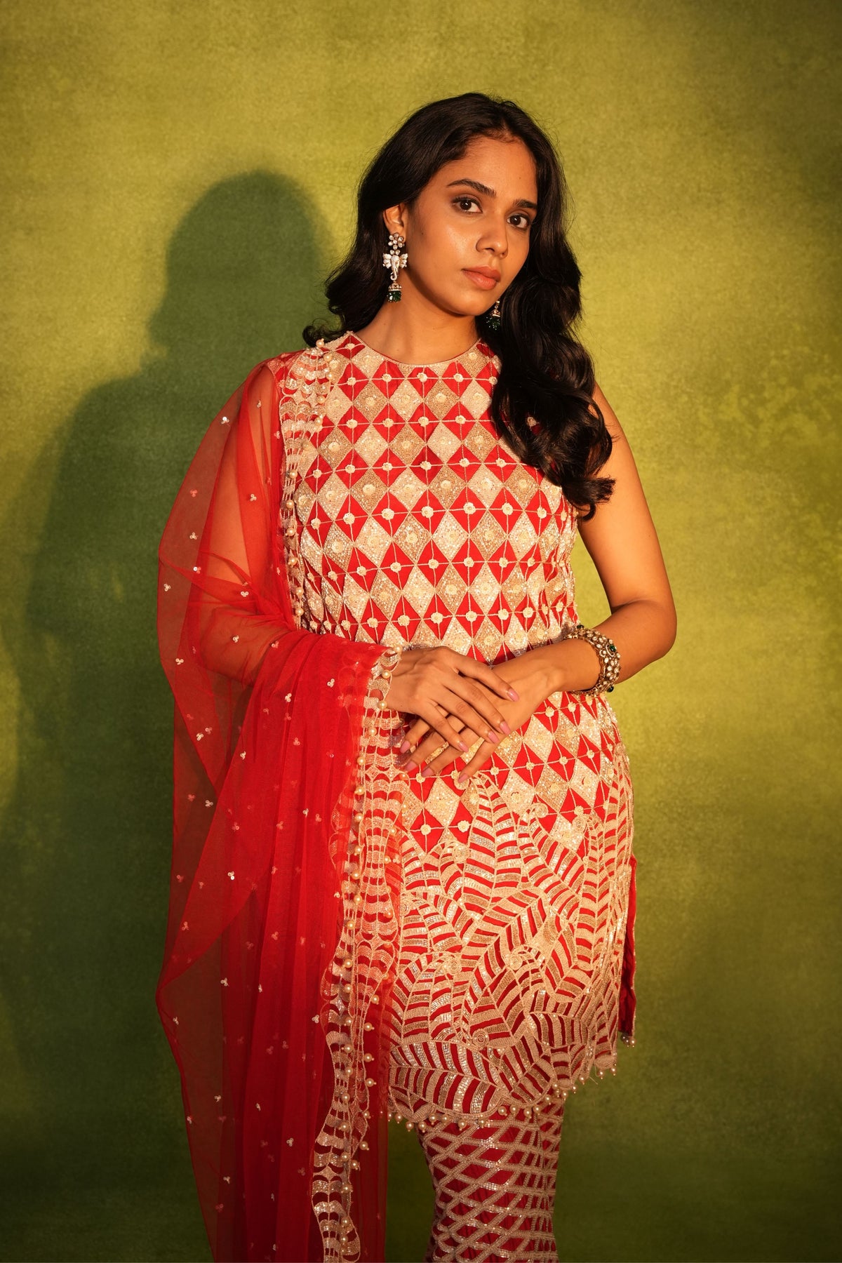 Red Kurta Set