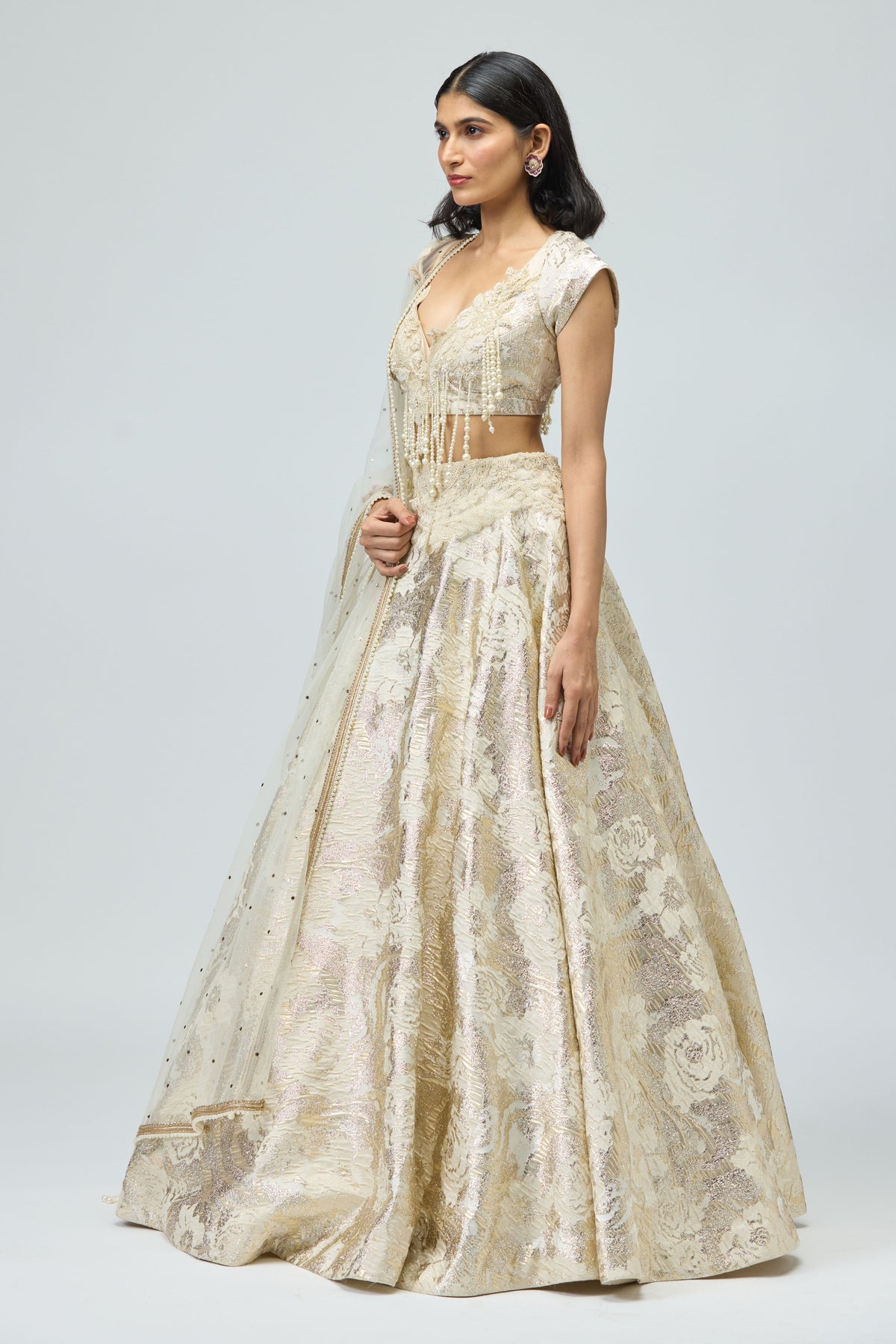 Pearl Embroidered Lehenga Set
