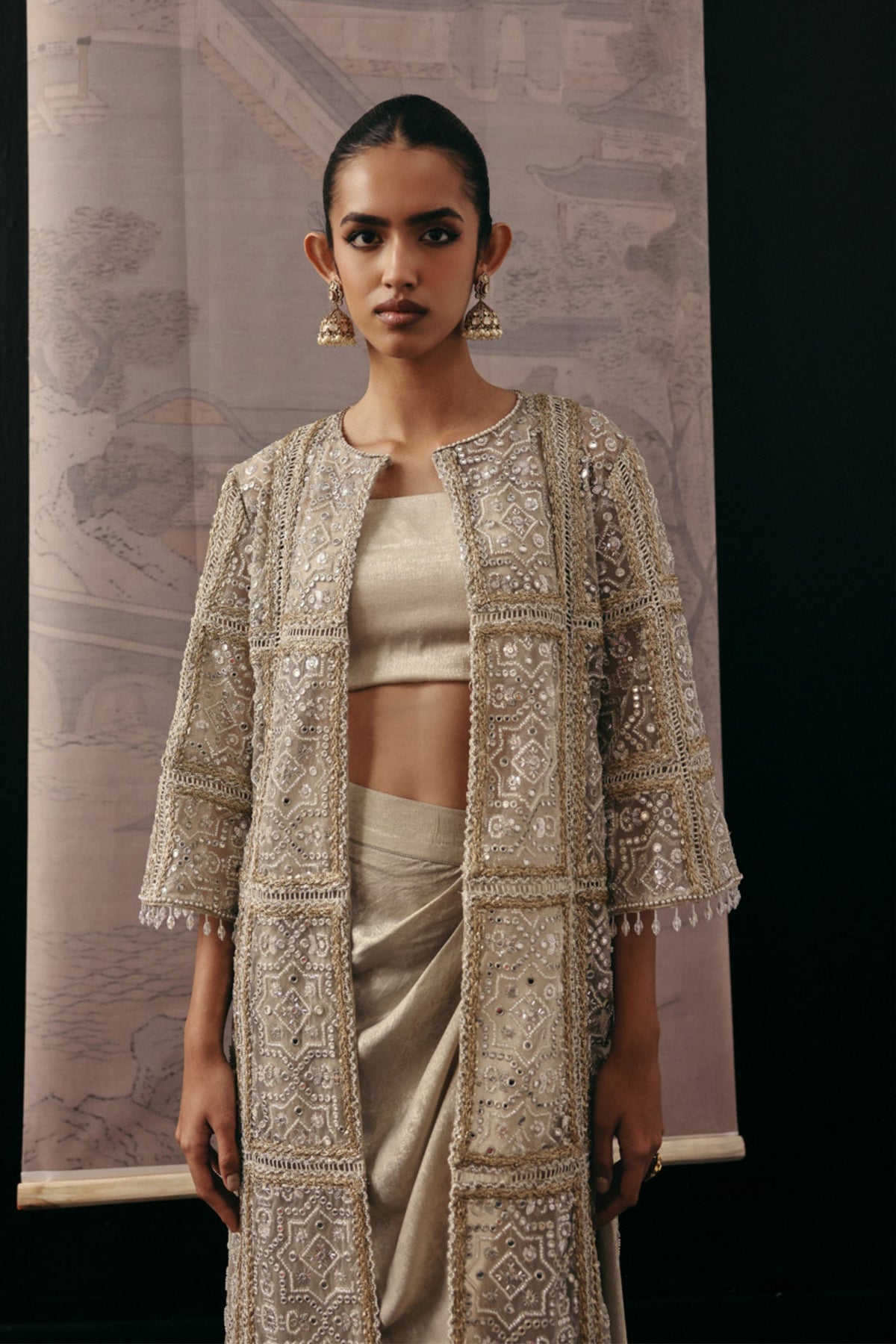 Mirror Panel Long Jacket