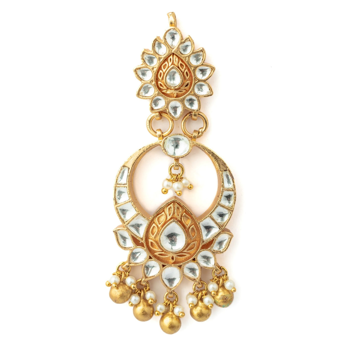 Gold Plated Polki Pair of Earrings