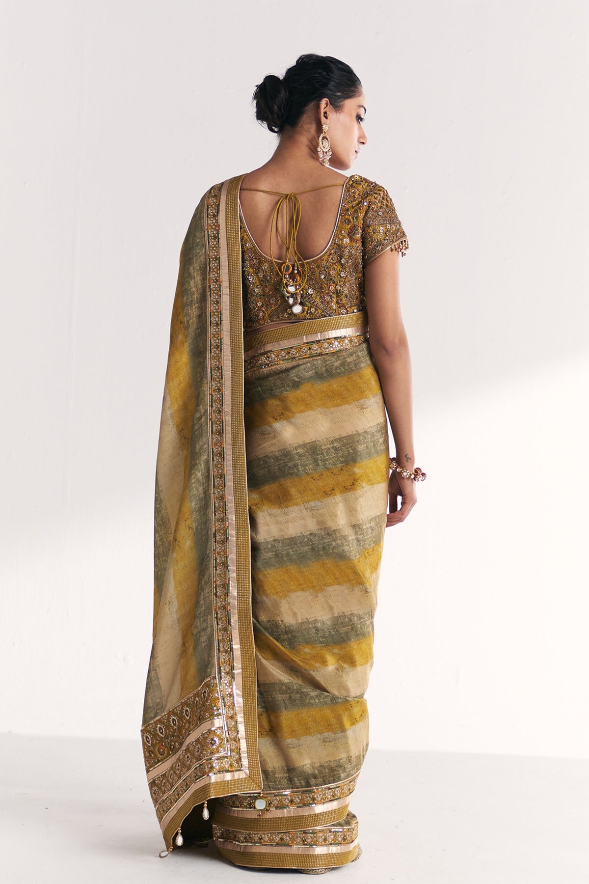 Kusum Lime Green Saree