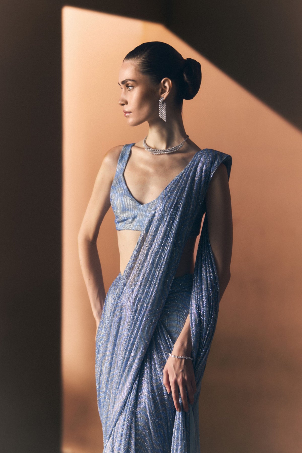 Glacier Drape Saree Set