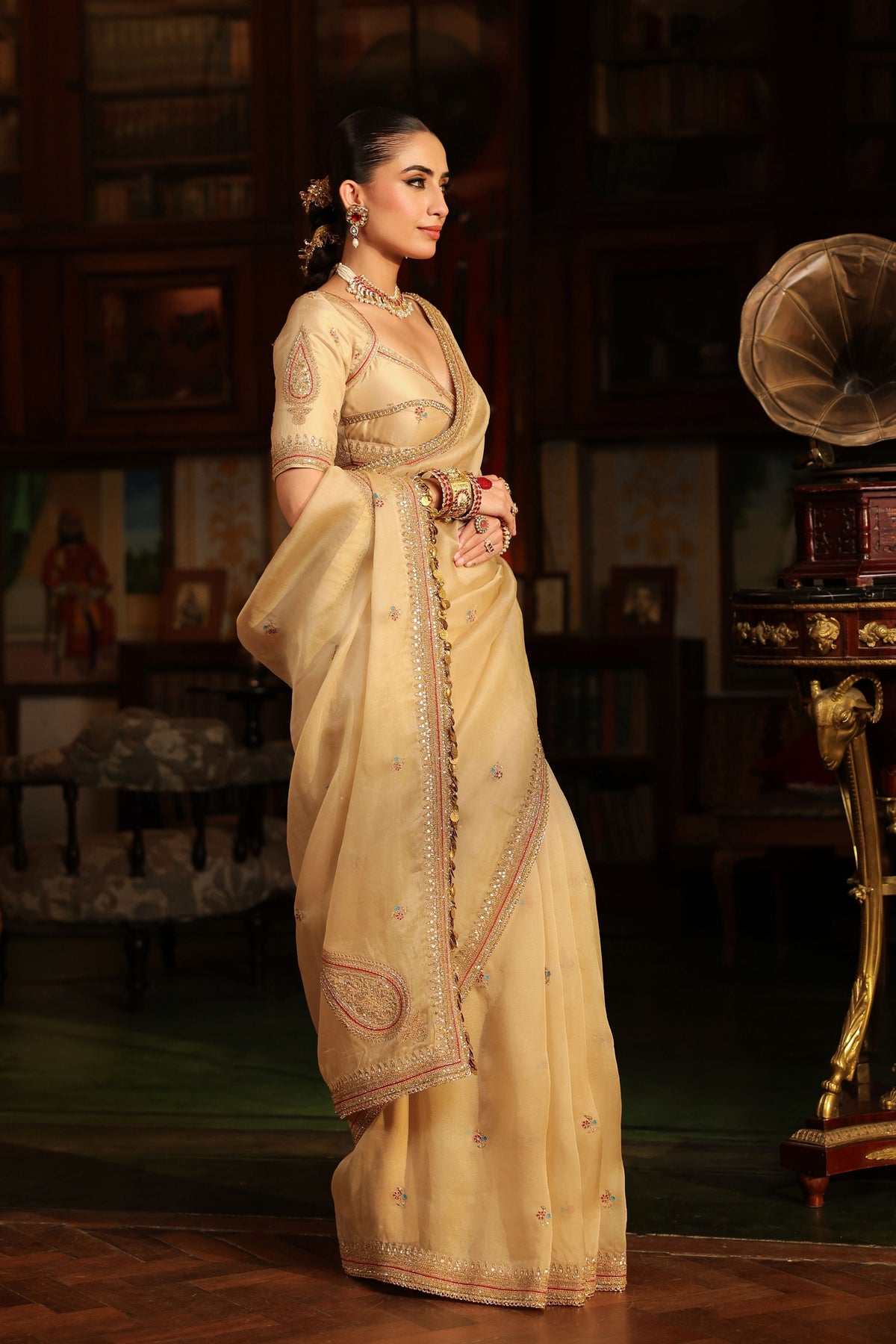 Ahista Ivory Saree Set