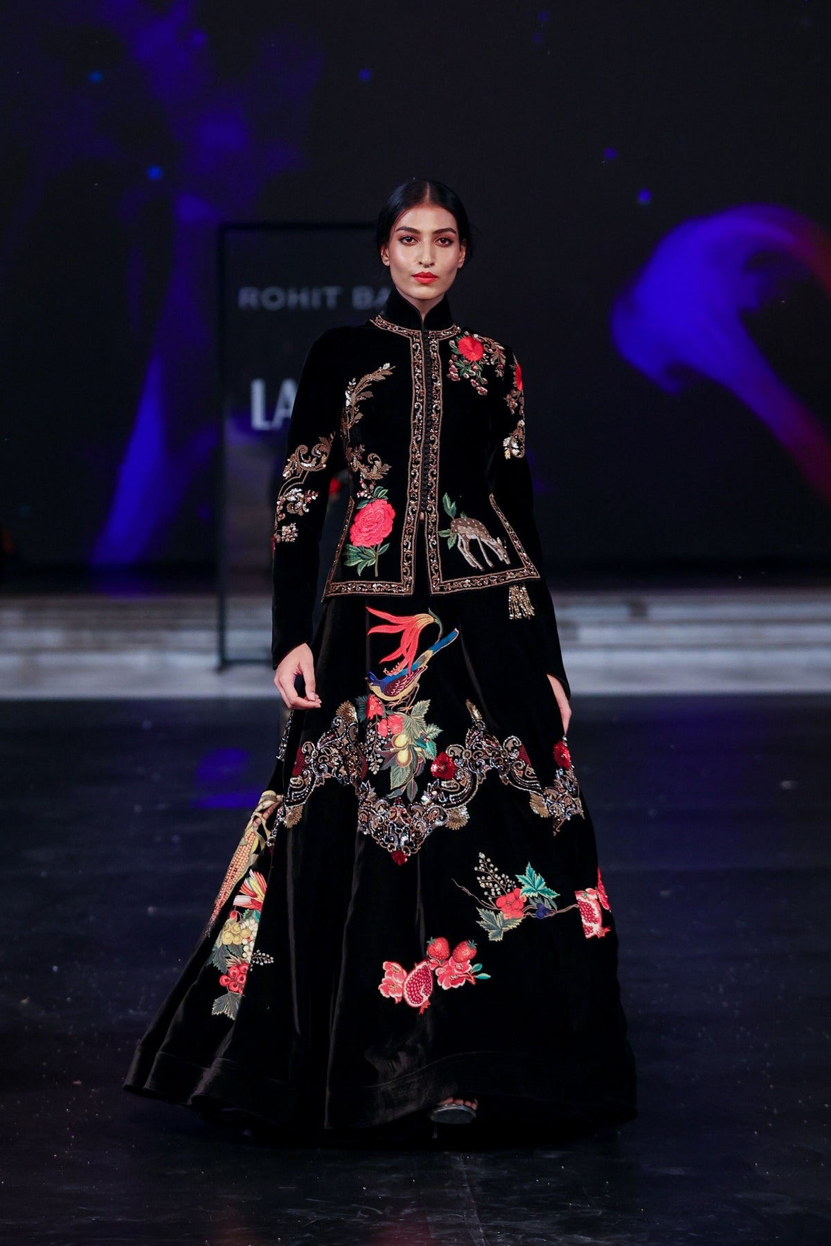 Velvet Lehenga Jacket Set