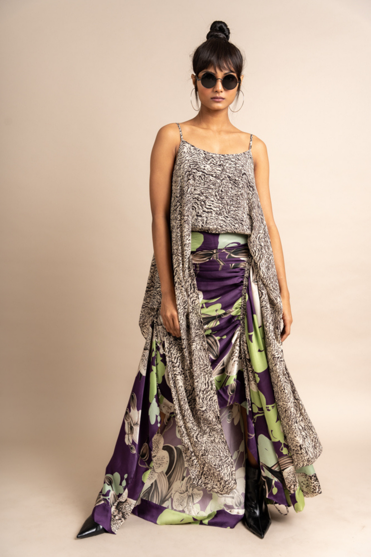 Aubergine Print Singlet Top